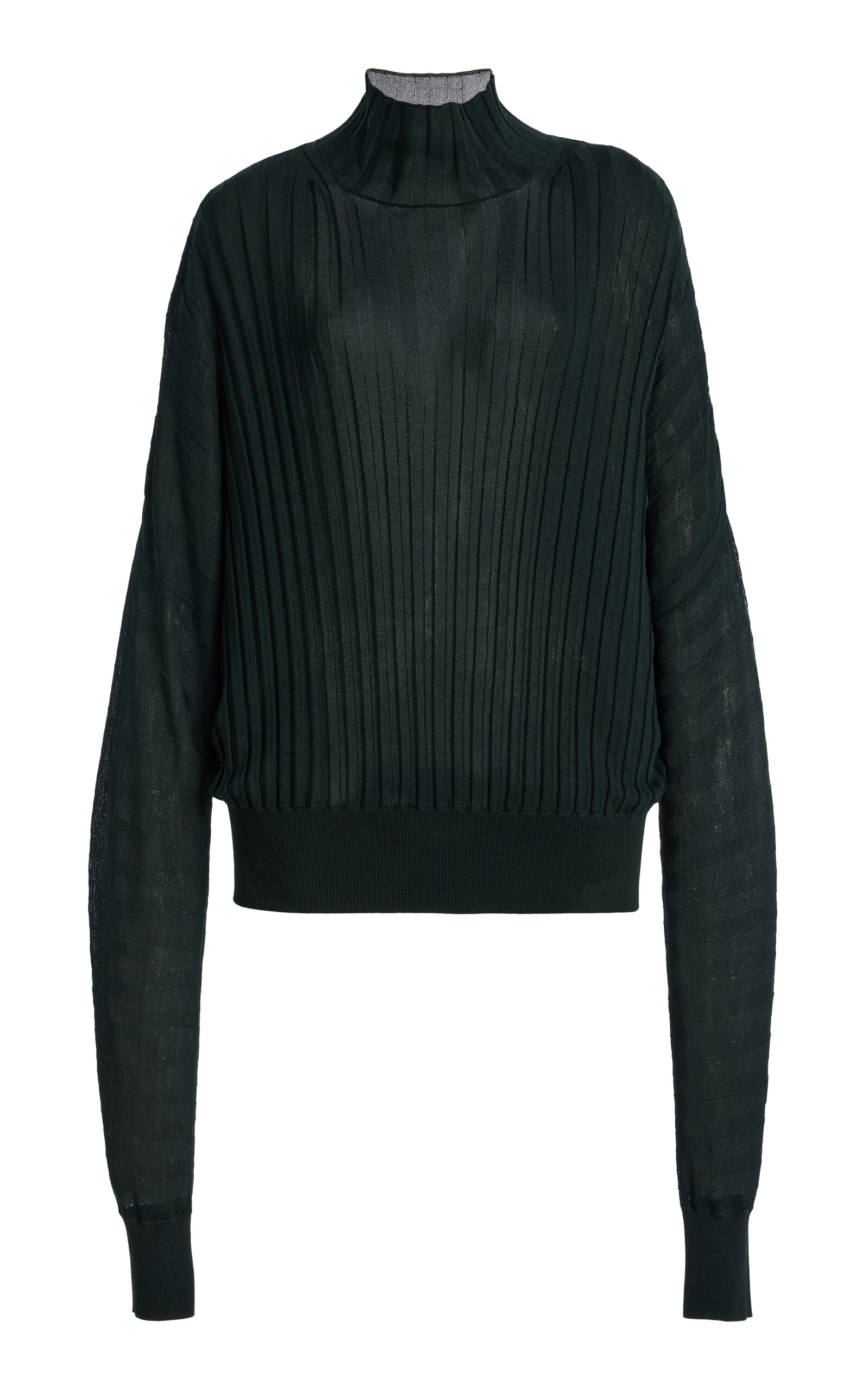 Proenza Schouler Luiza Ribbed-knit Sweater In Green