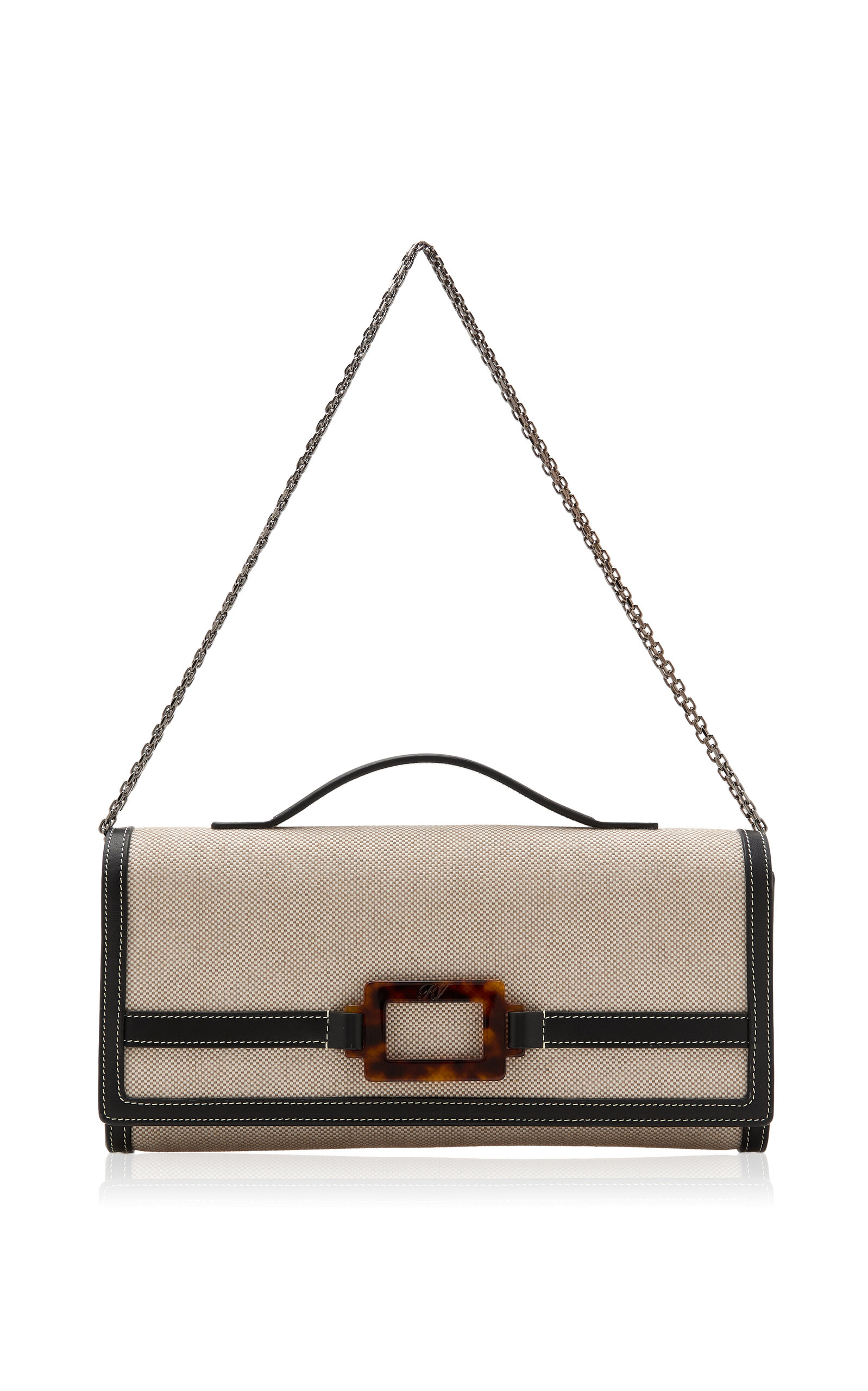 Roger Vivier Belle Vivier Canvas Clutch