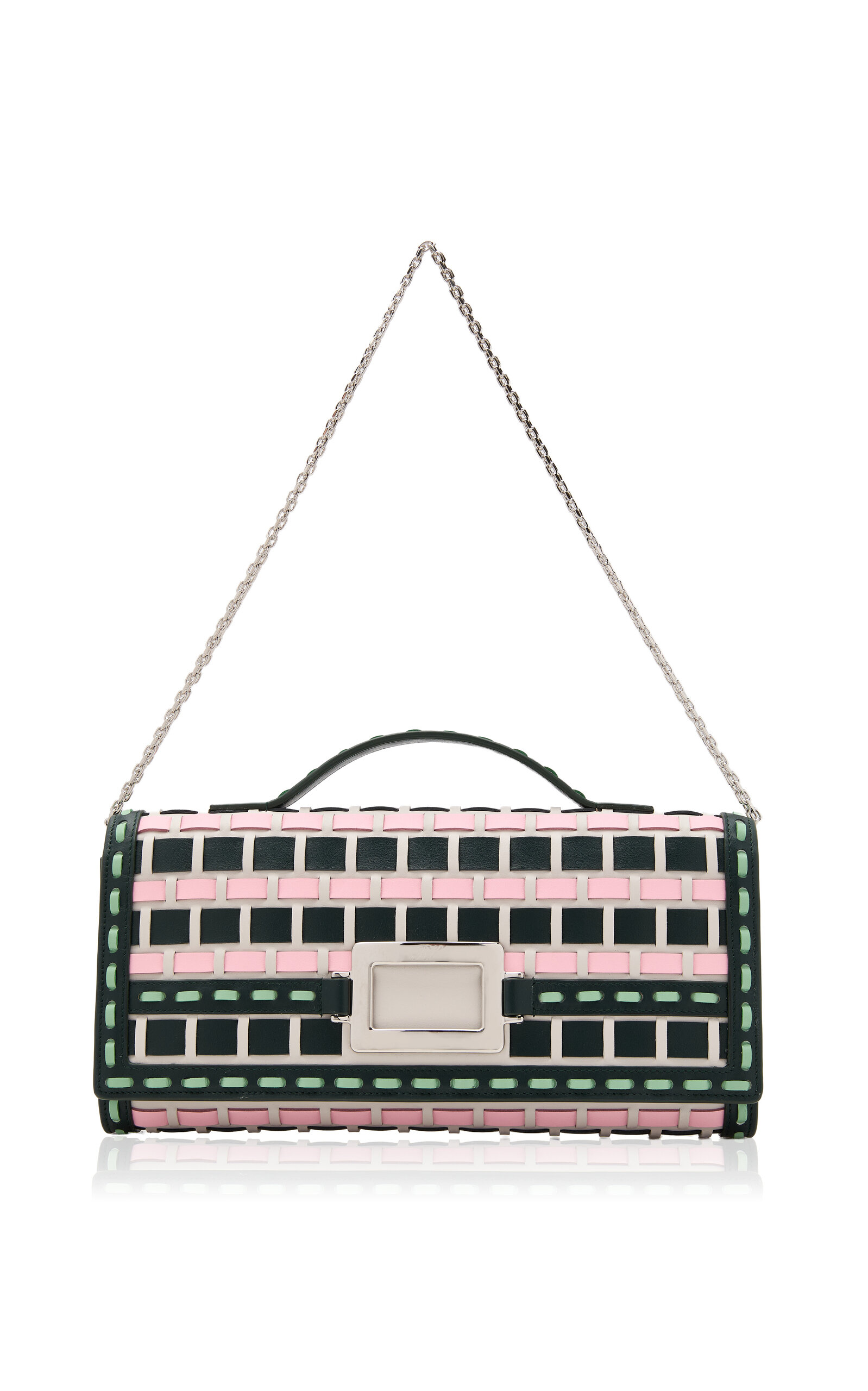 Roger Vivier Belle Vivier Leather Clutch