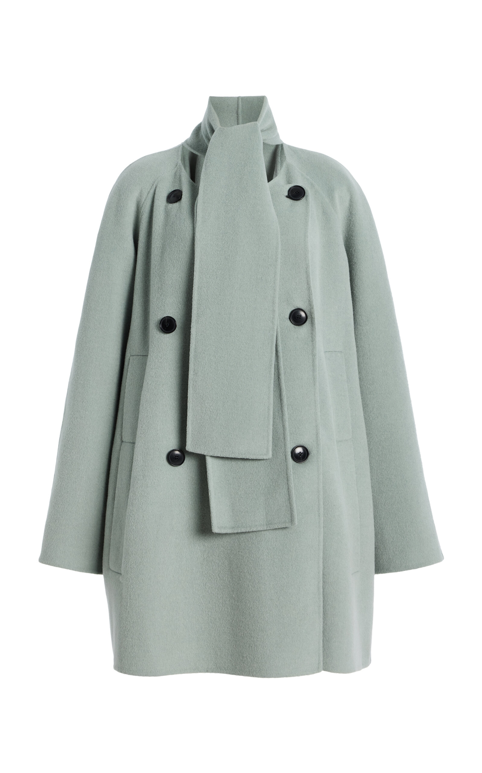 Proenza Schouler White Label Brisa Double-Faced Wool Scarf Coat