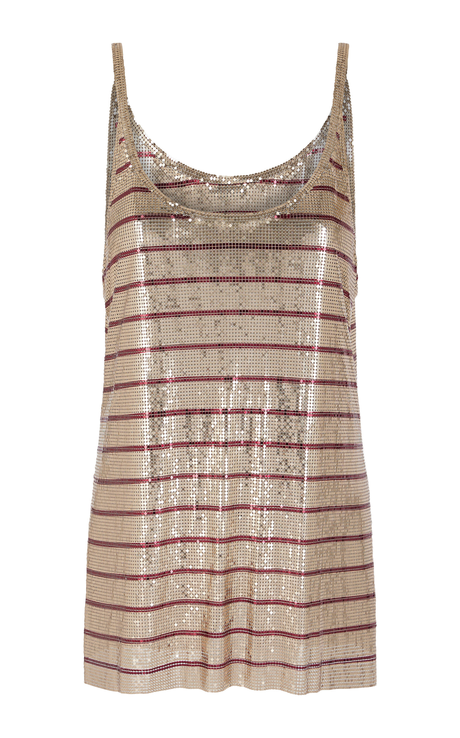 Rabanne Striped Metallic Mesh Tank Top