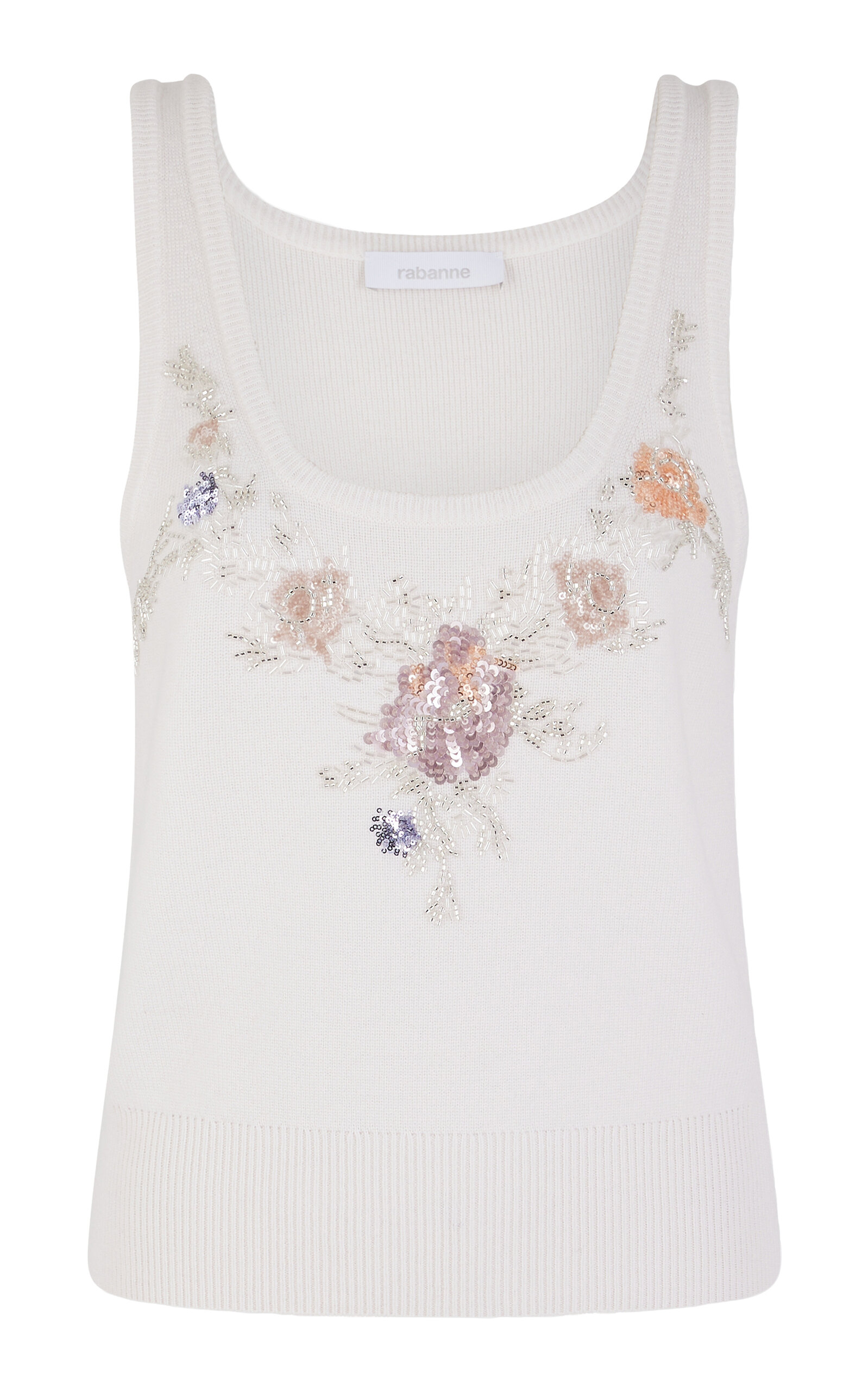Rabanne Wool-Cashmere Embroidered Tank Top