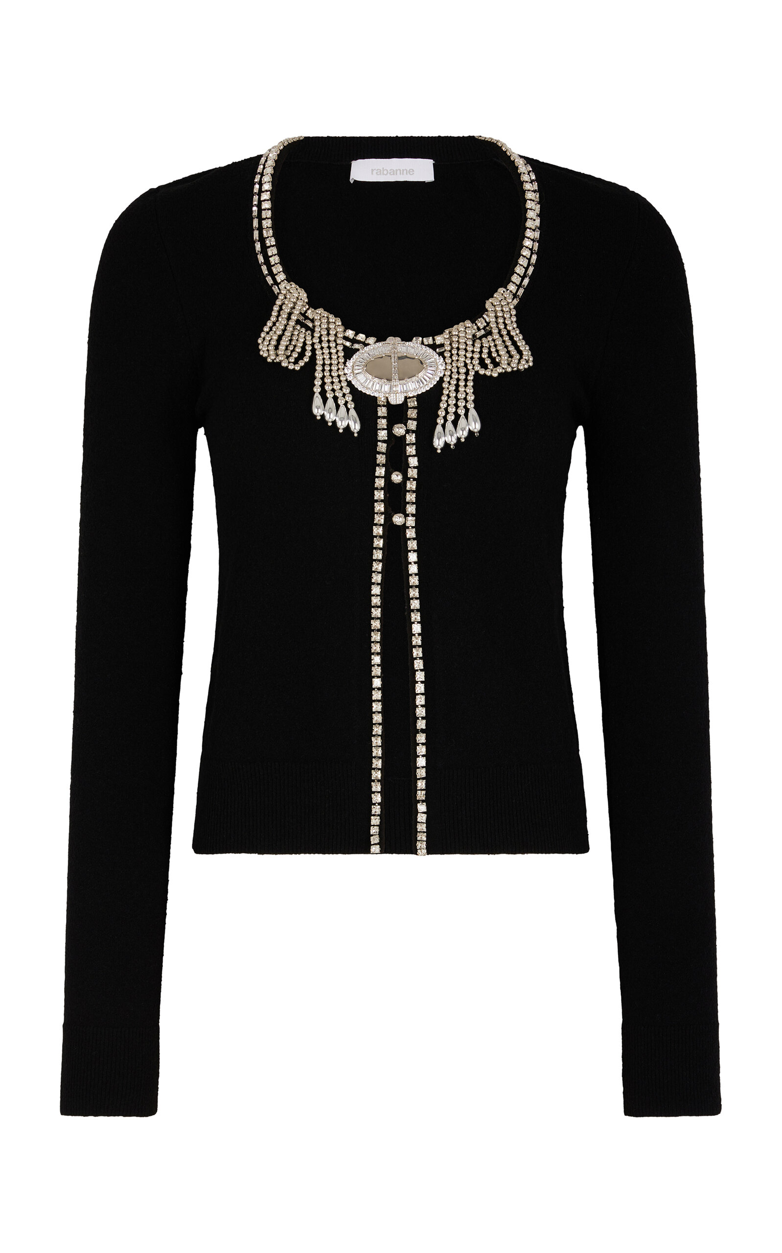 Rabanne Crystal-Embellished Knit Cardigan