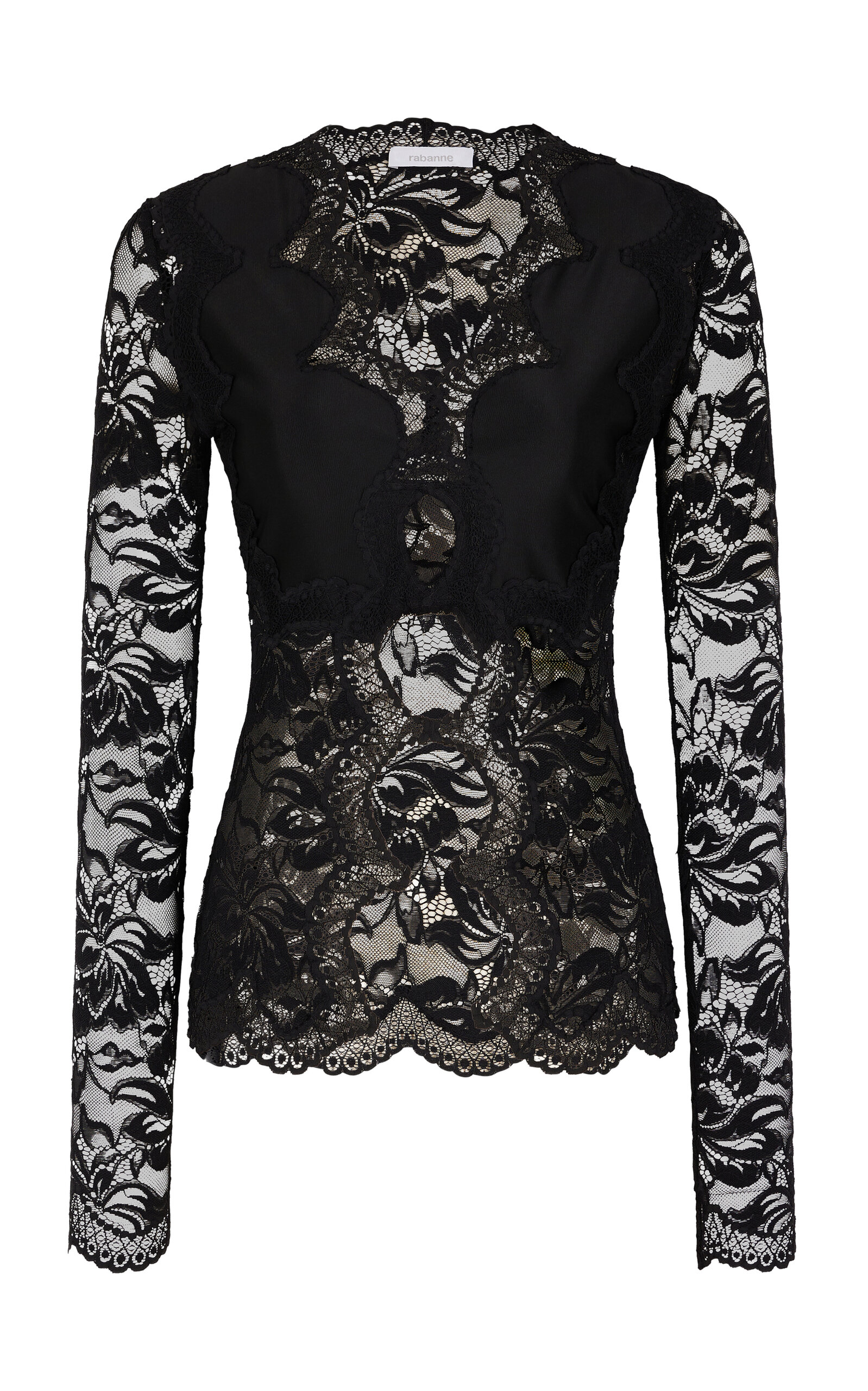 Rabanne Scalloped Stretch-Lace Top