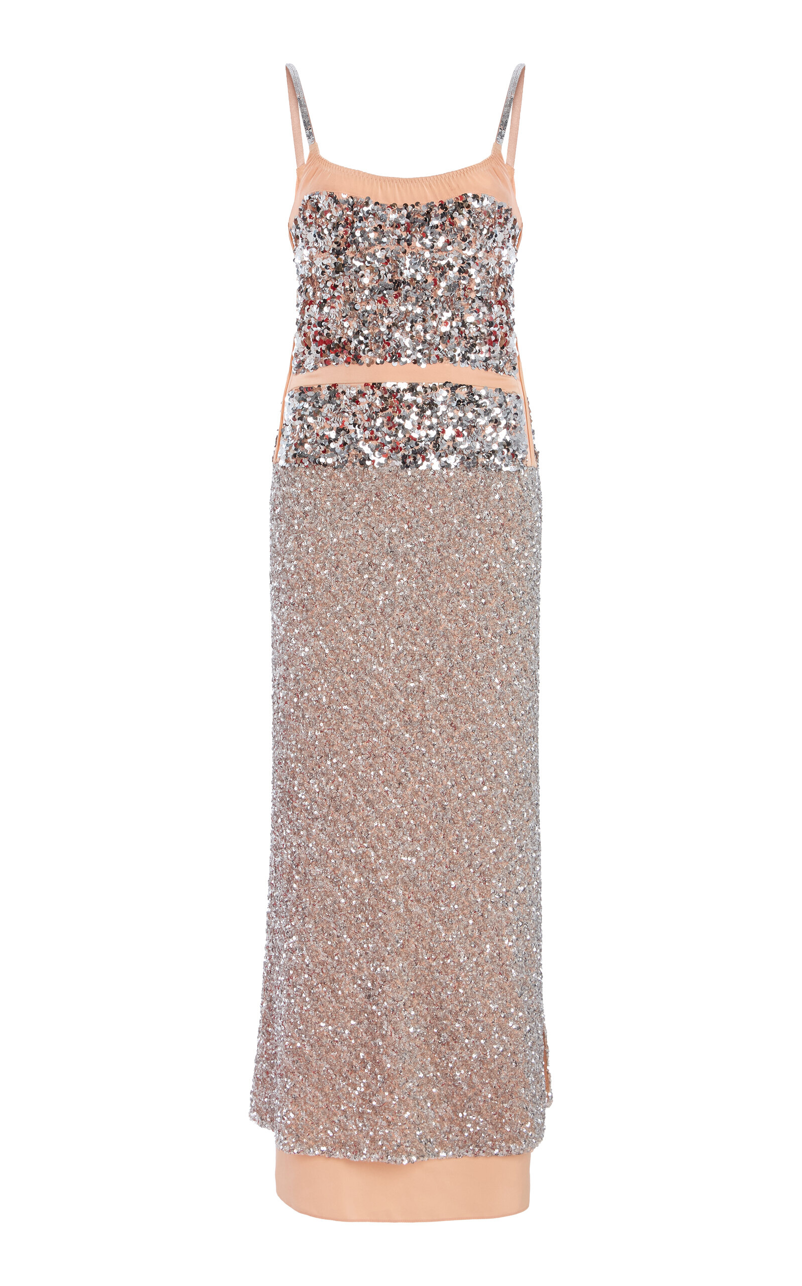 Rabanne Sequined Satin Midi Dress