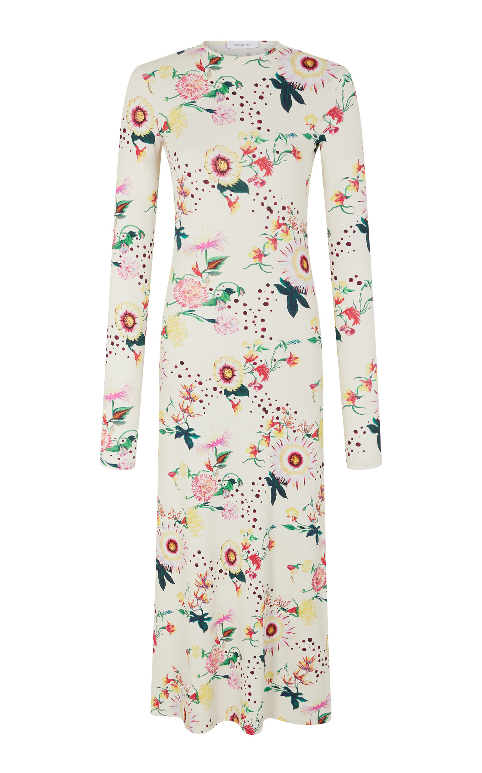 Rabanne Floral Jersey-Knit Midi Dress