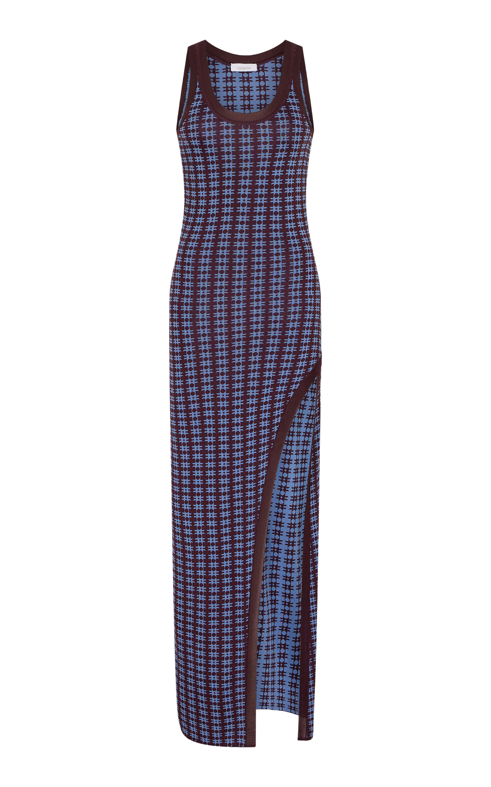 Rabanne Jacquard Knit Split Maxi Dress - Women's Clothing