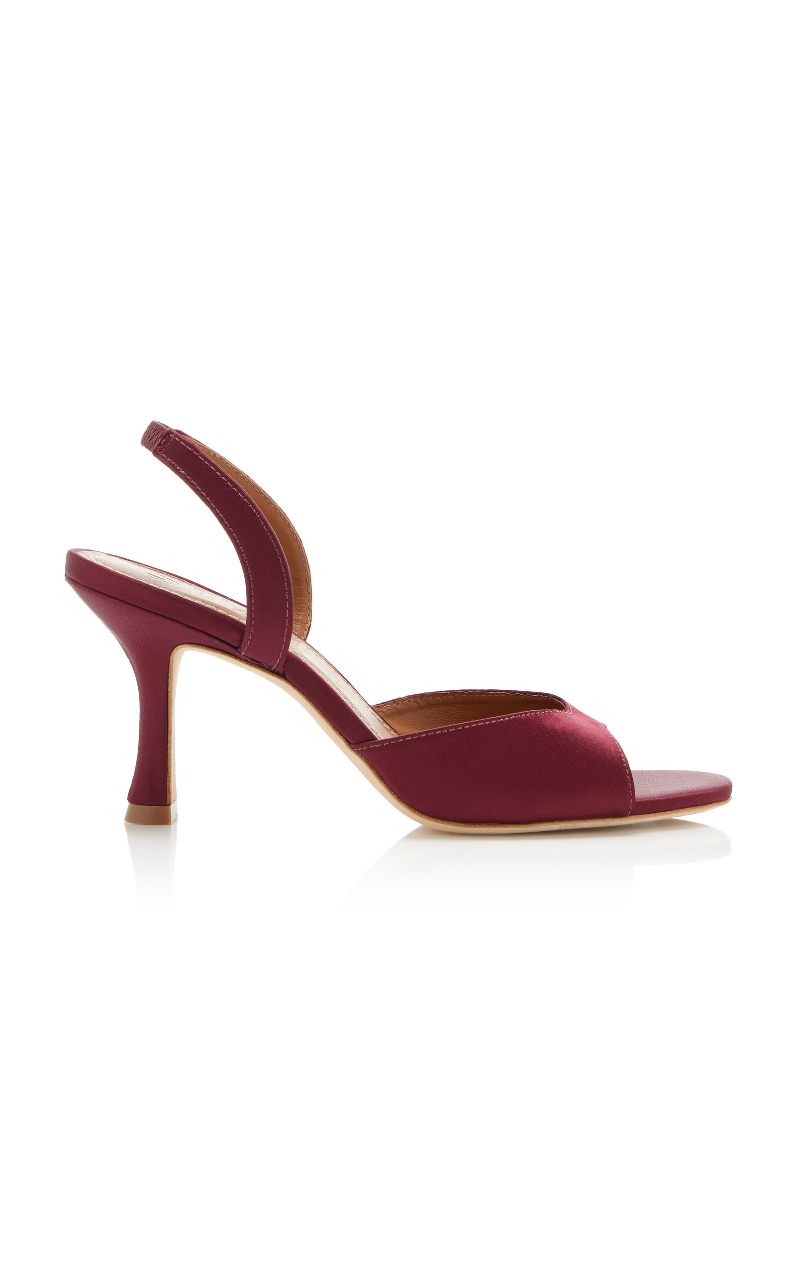 STAUD Brigitte Satin Slingback Sandals