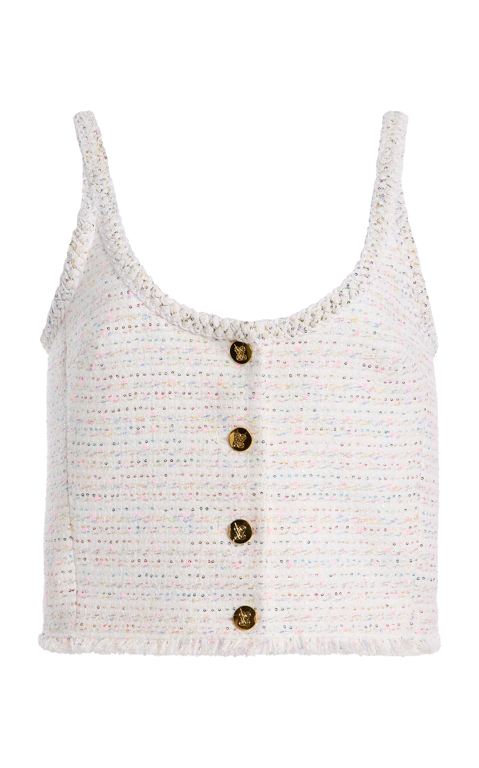 Giambattista Valli Tweed Sorbet Cropped Top