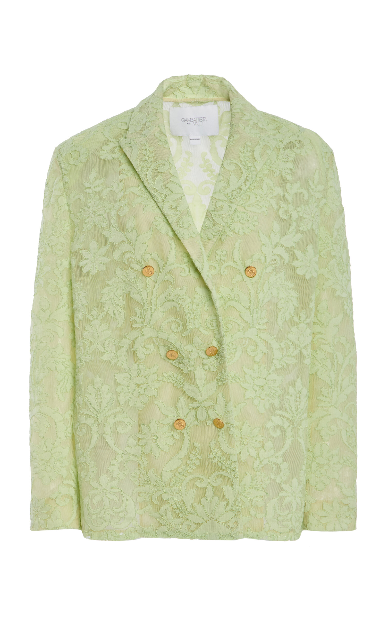 Giambattista Valli Dentelle Sheer Jacket In Green