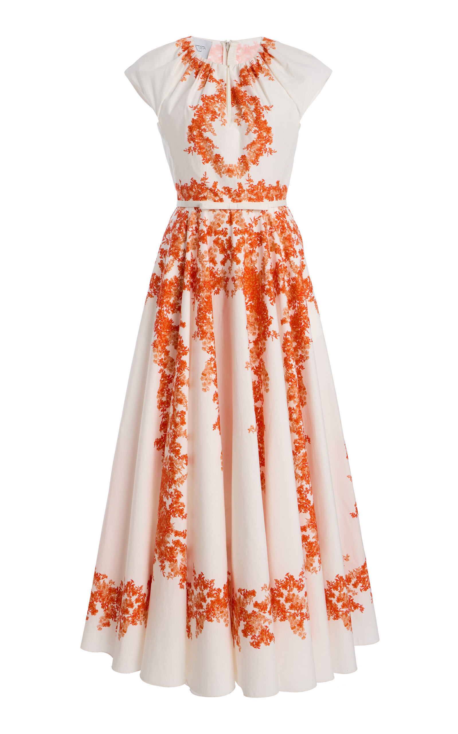 Giambattista Valli Garland Poplin Dress In White