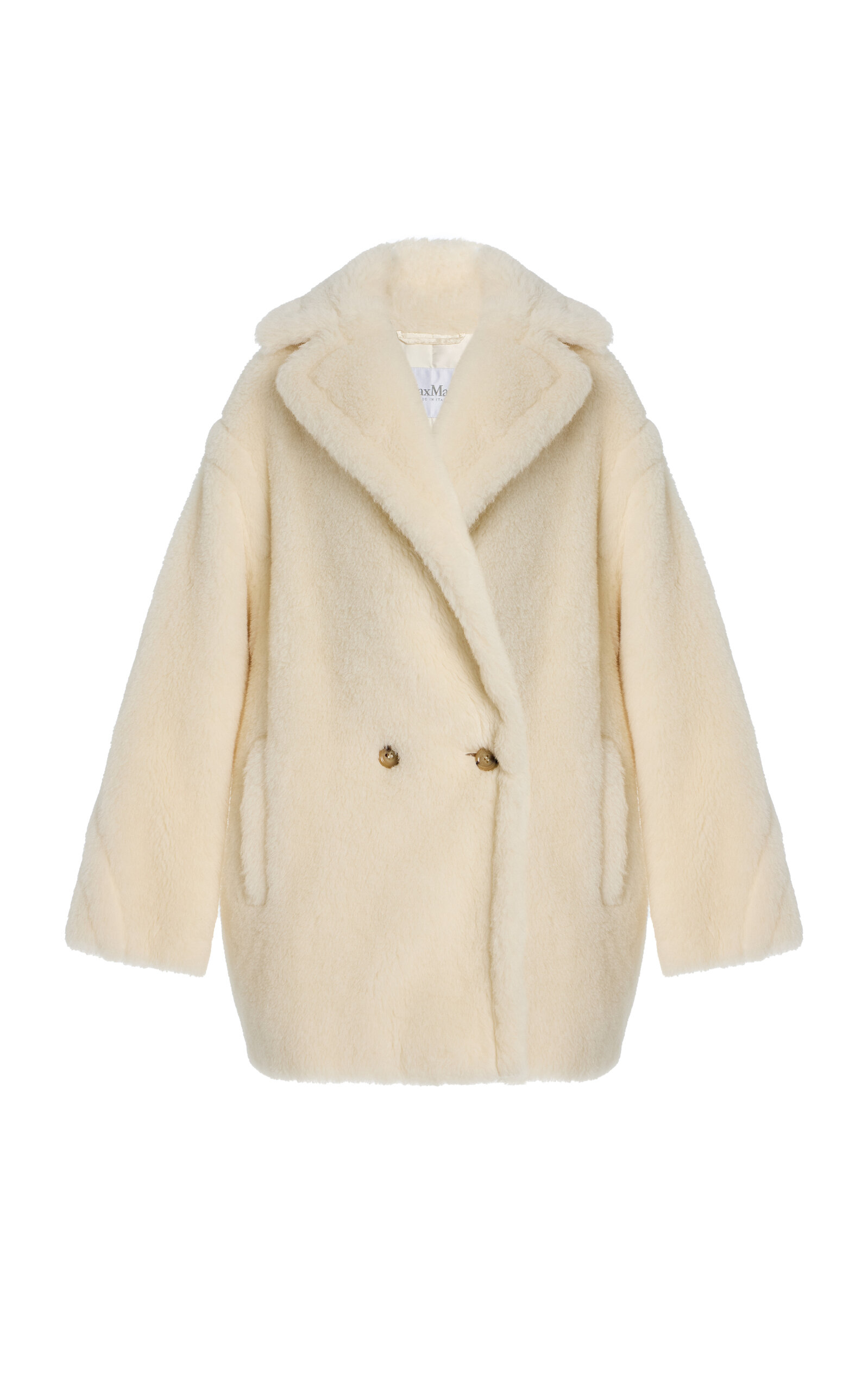 Max Mara Olga Wool-silk Coat In Neutral