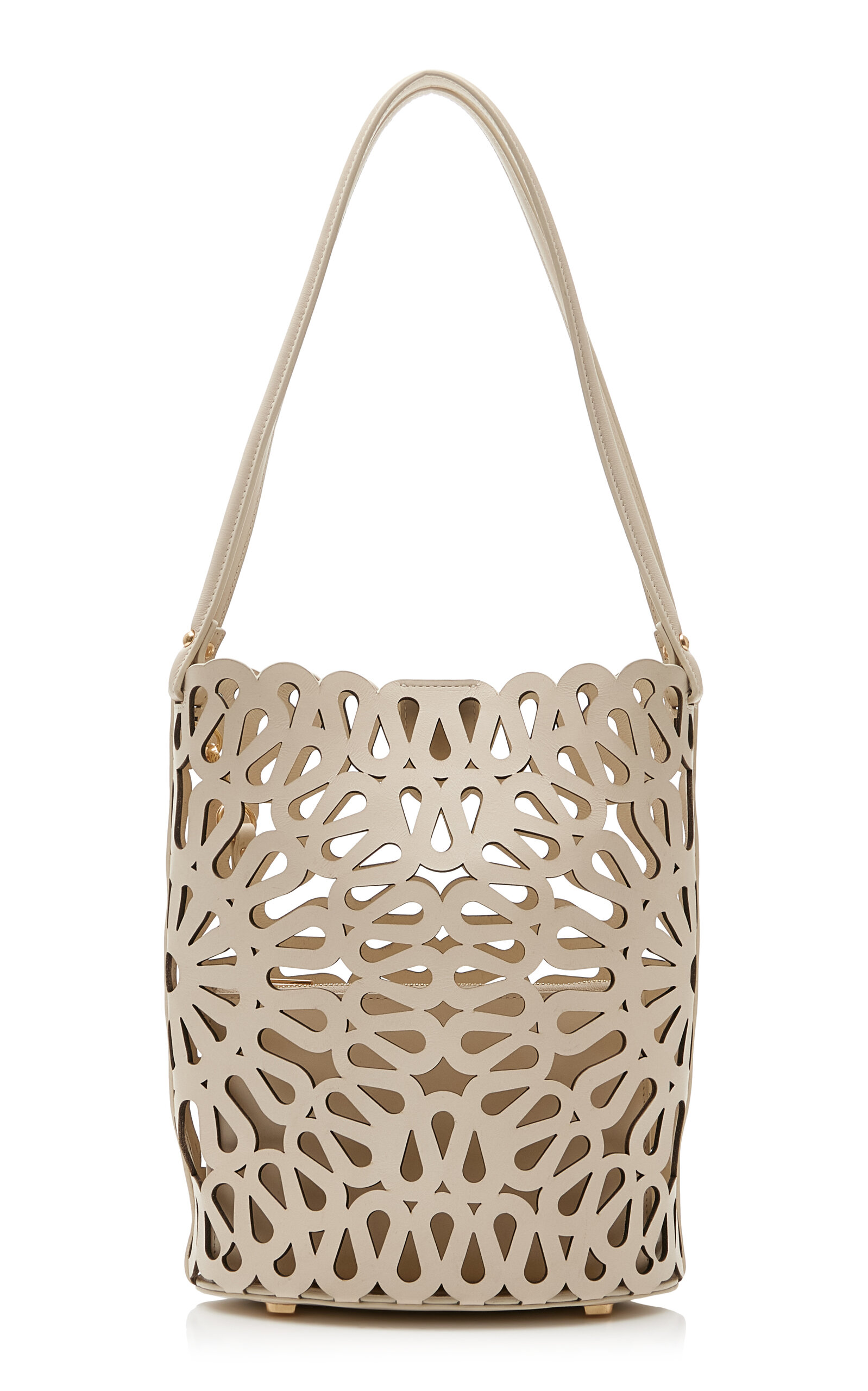 SIMKHAI McCall Laser-Cut Leather Bucket Bag