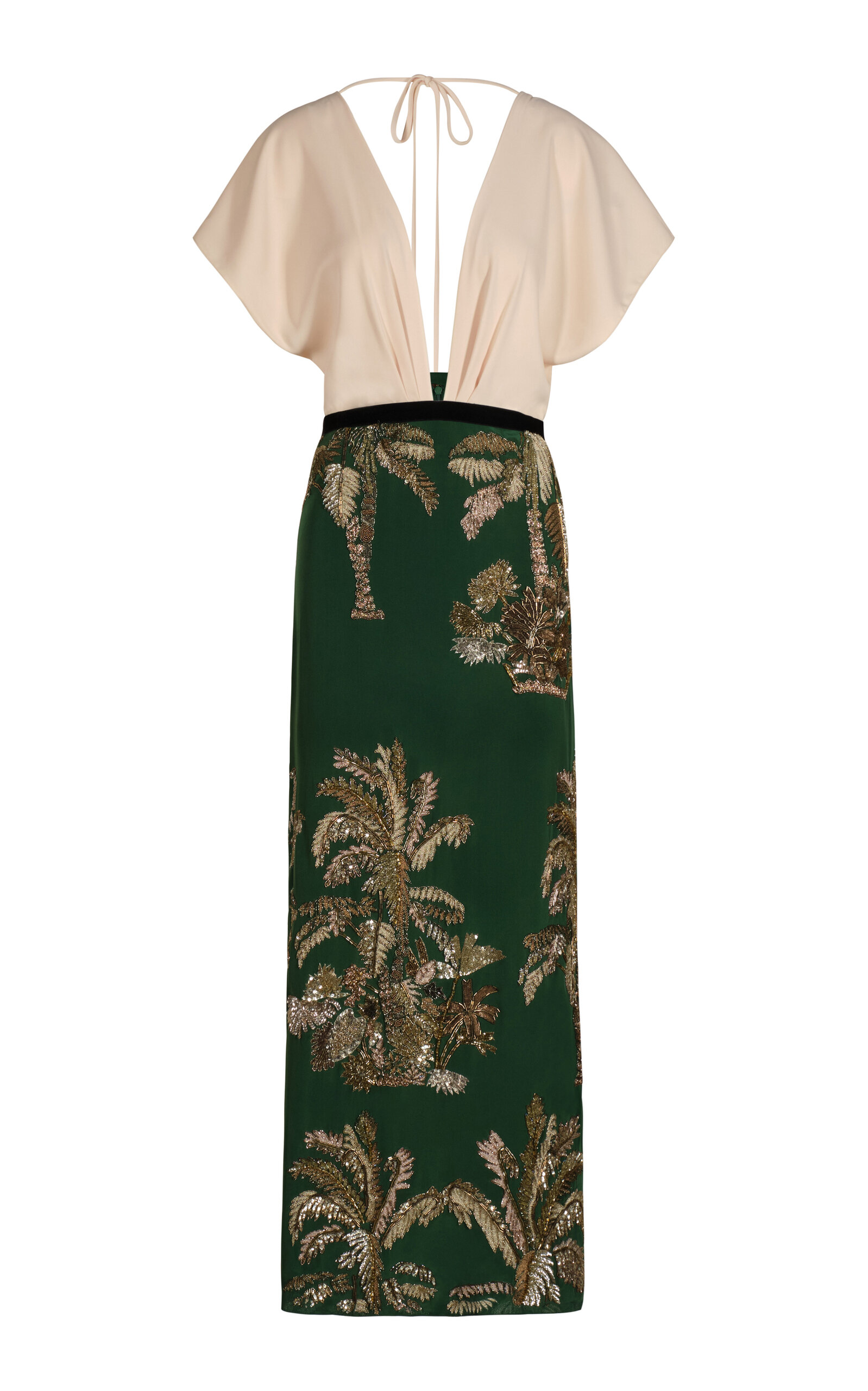Night Steps Silk Maxi Dress