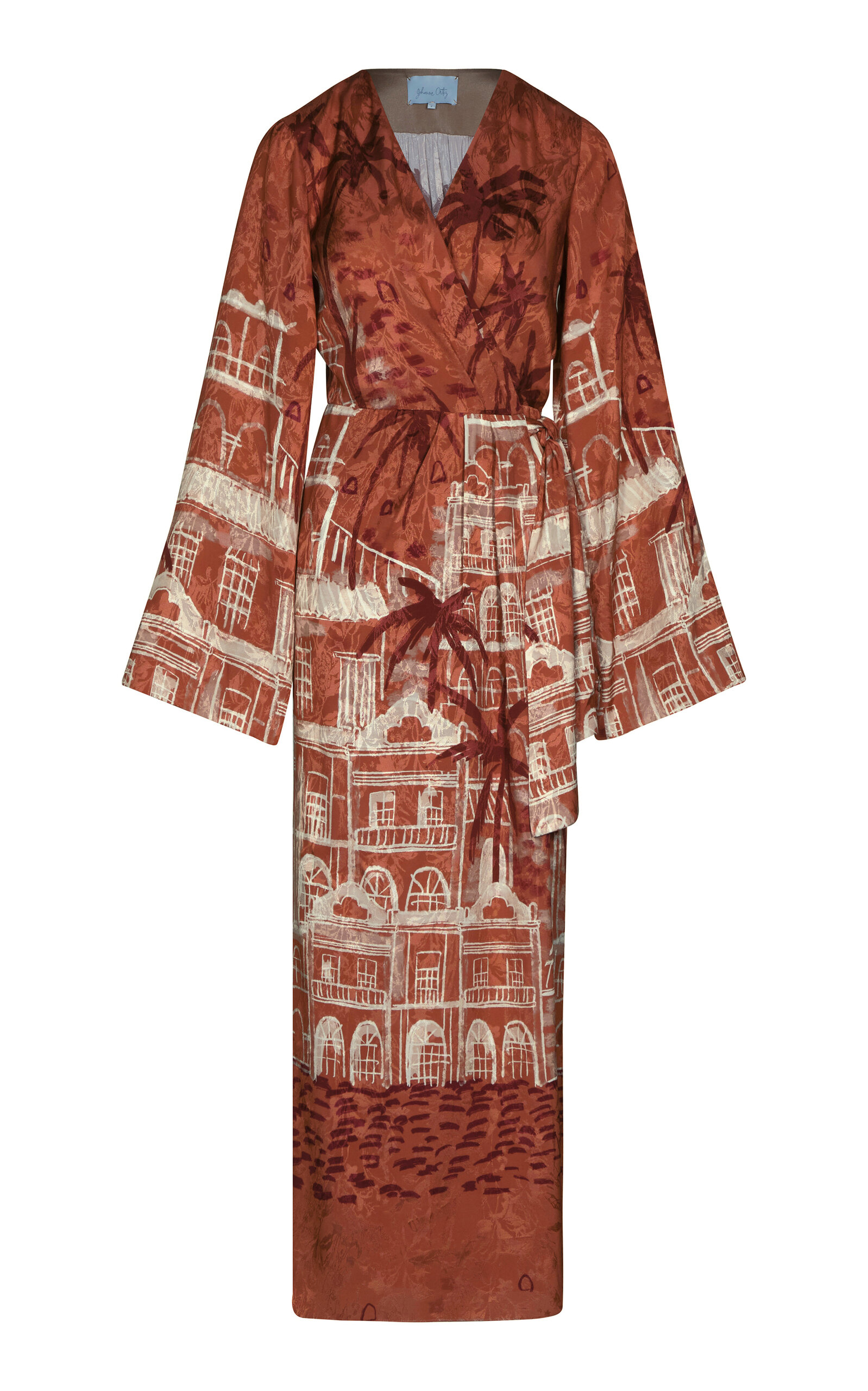 Johanna Ortiz Ollantay Printed Maxidress In Brown