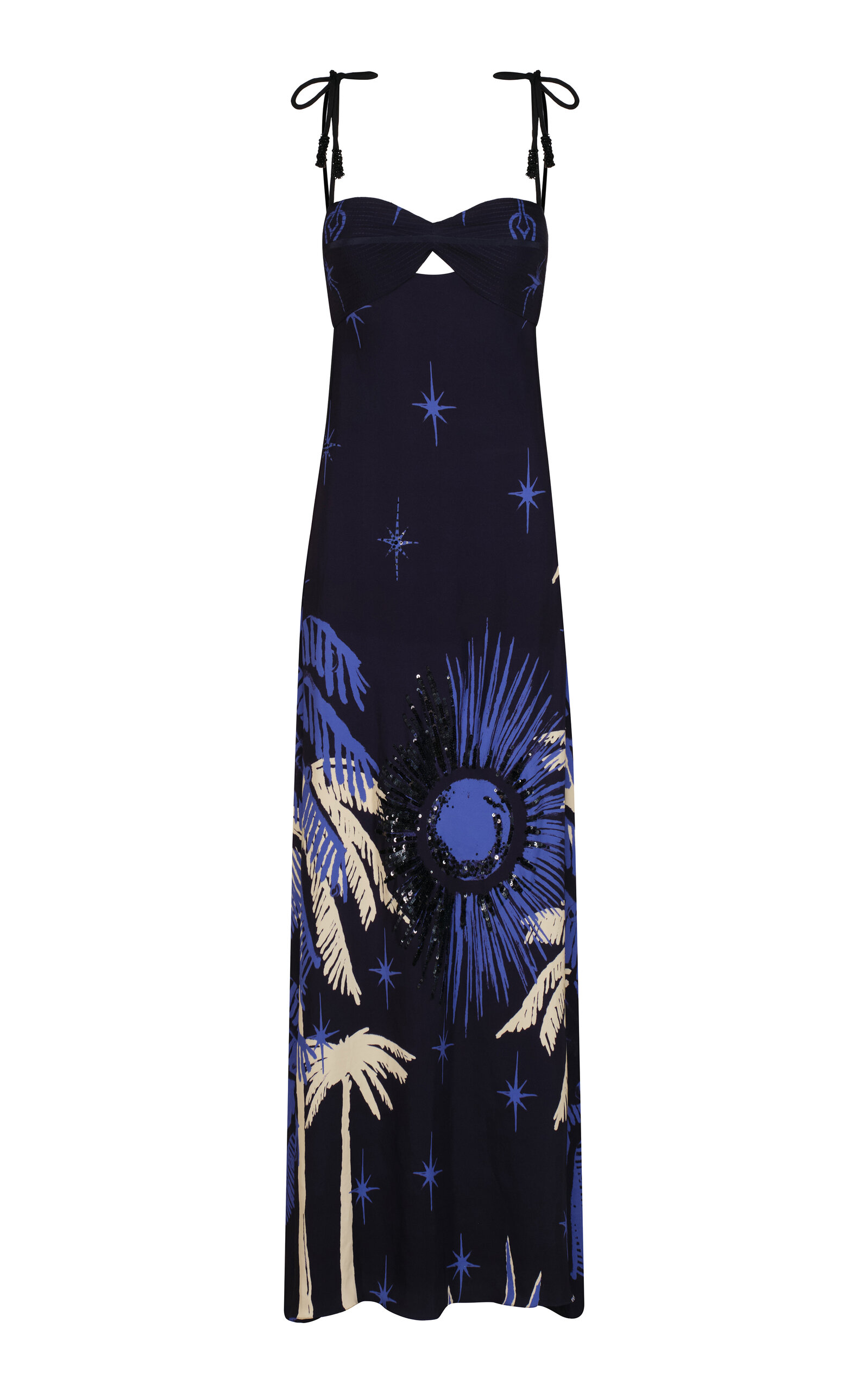 Johanna Ortiz Dancing With The Shadows Maxi Dress In Black