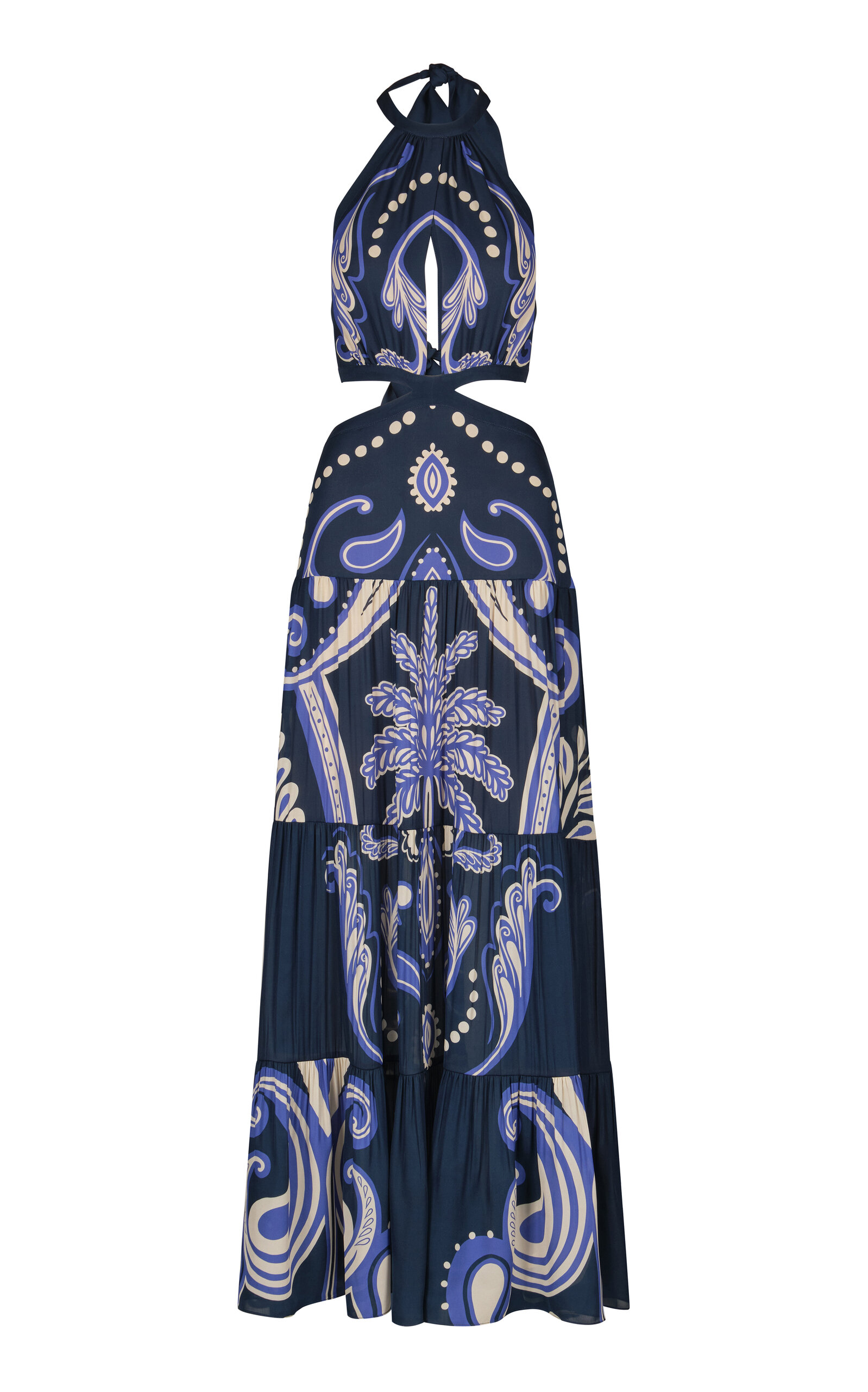 Vintage Bloom Silk Maxi Dress
