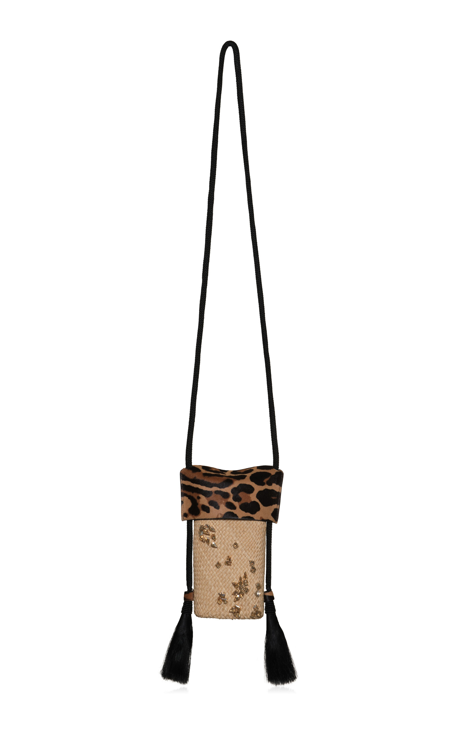 Johanna Ortiz Moon & Mambo Leather-Trimmed Shoulder Bag - Animal - OS