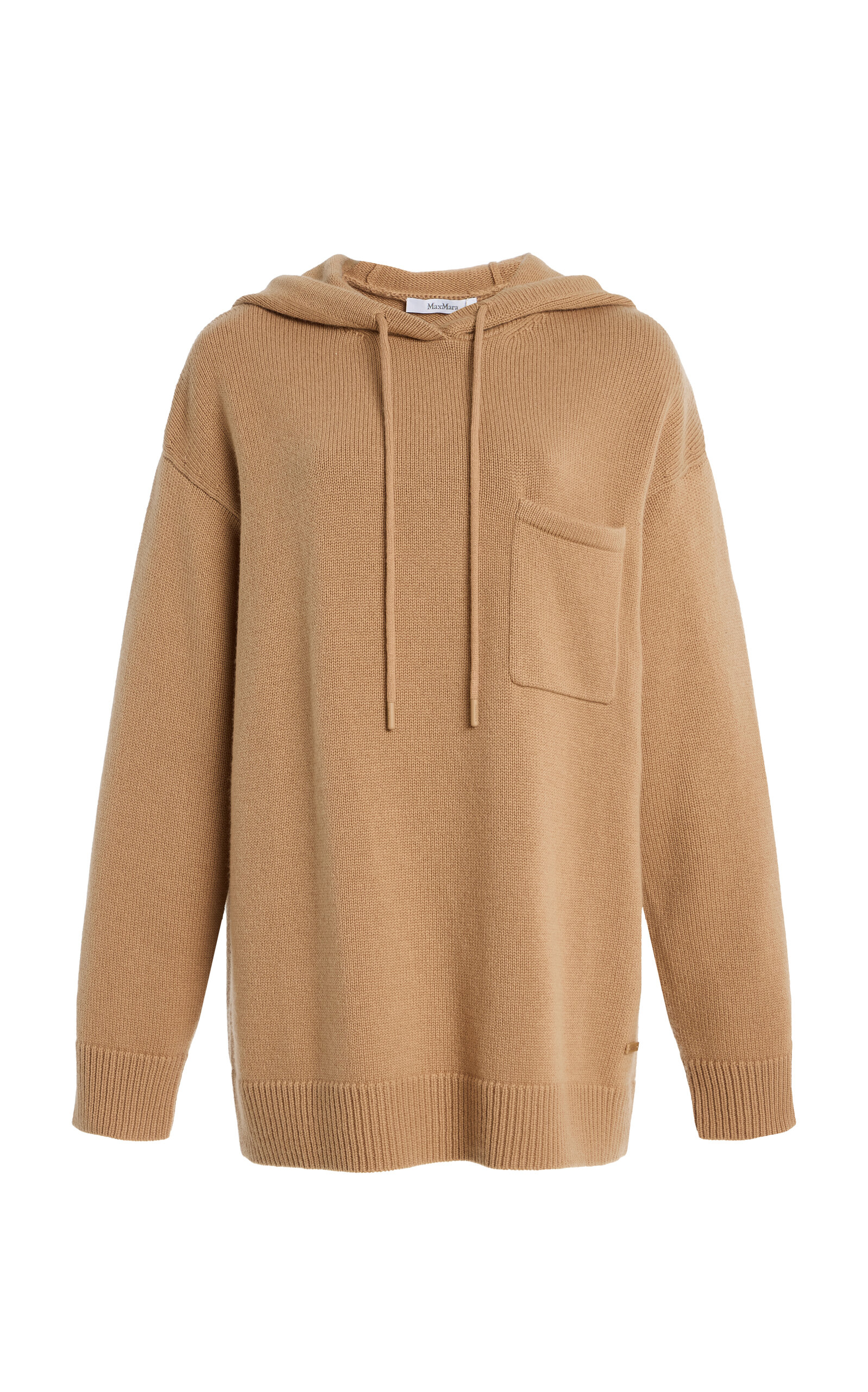 Max Mara Liana Wool And Cashmere Hooded Sweater In Brown