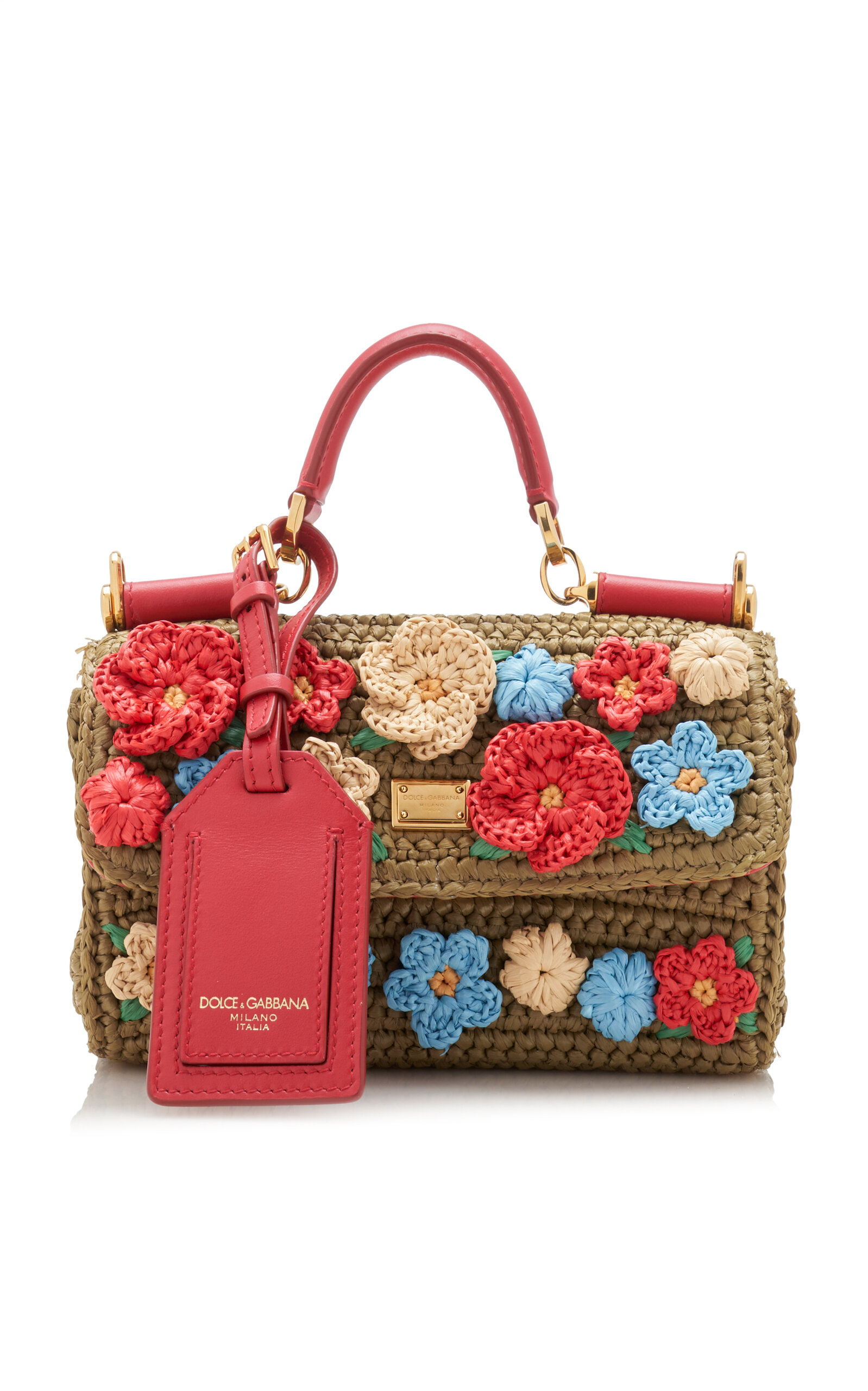 Dolce & Gabbana My Sicily Floral-Embellished Crochet Bag