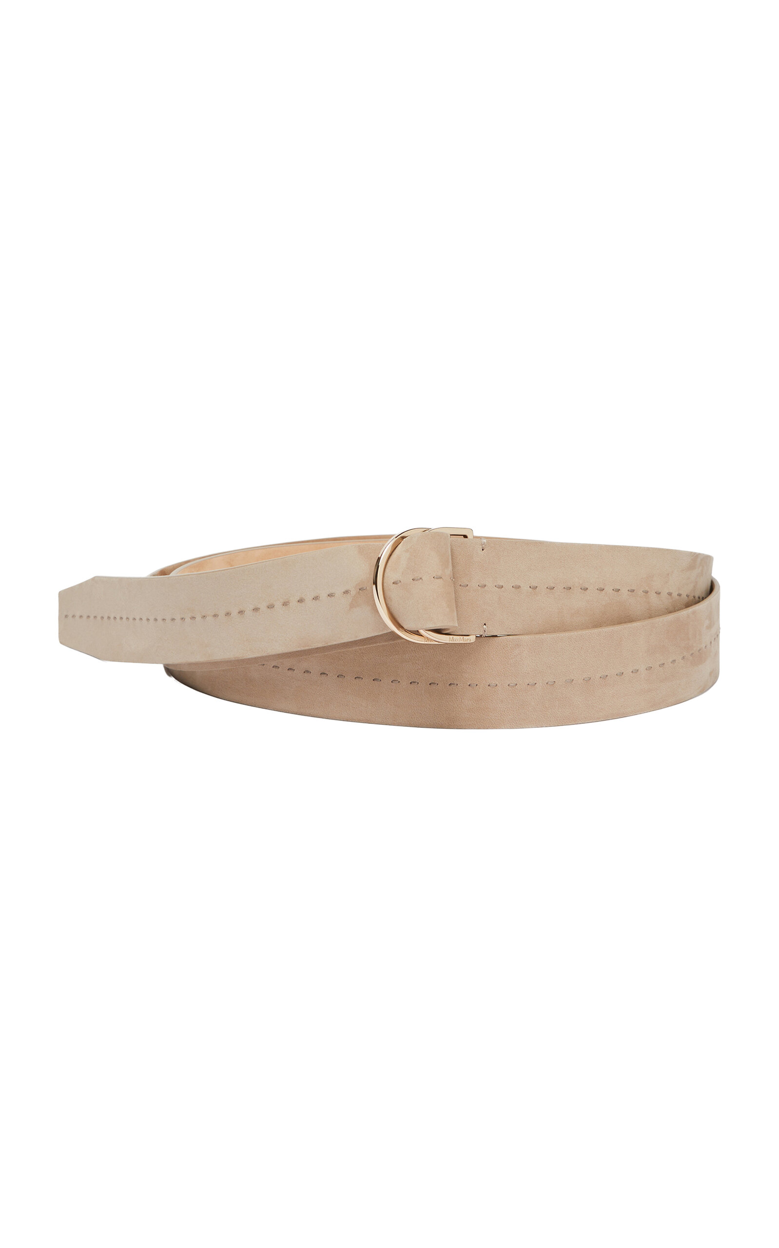 Max Mara Suede Belt In Neutral