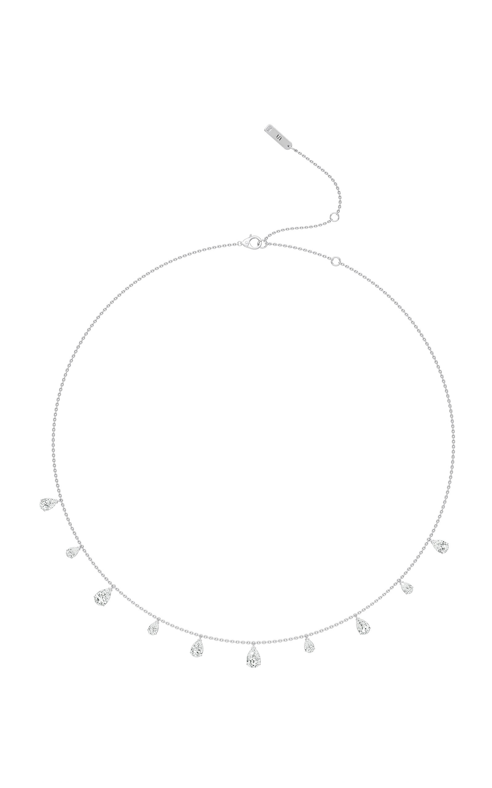 18K White Gold Diamond Charm Necklace