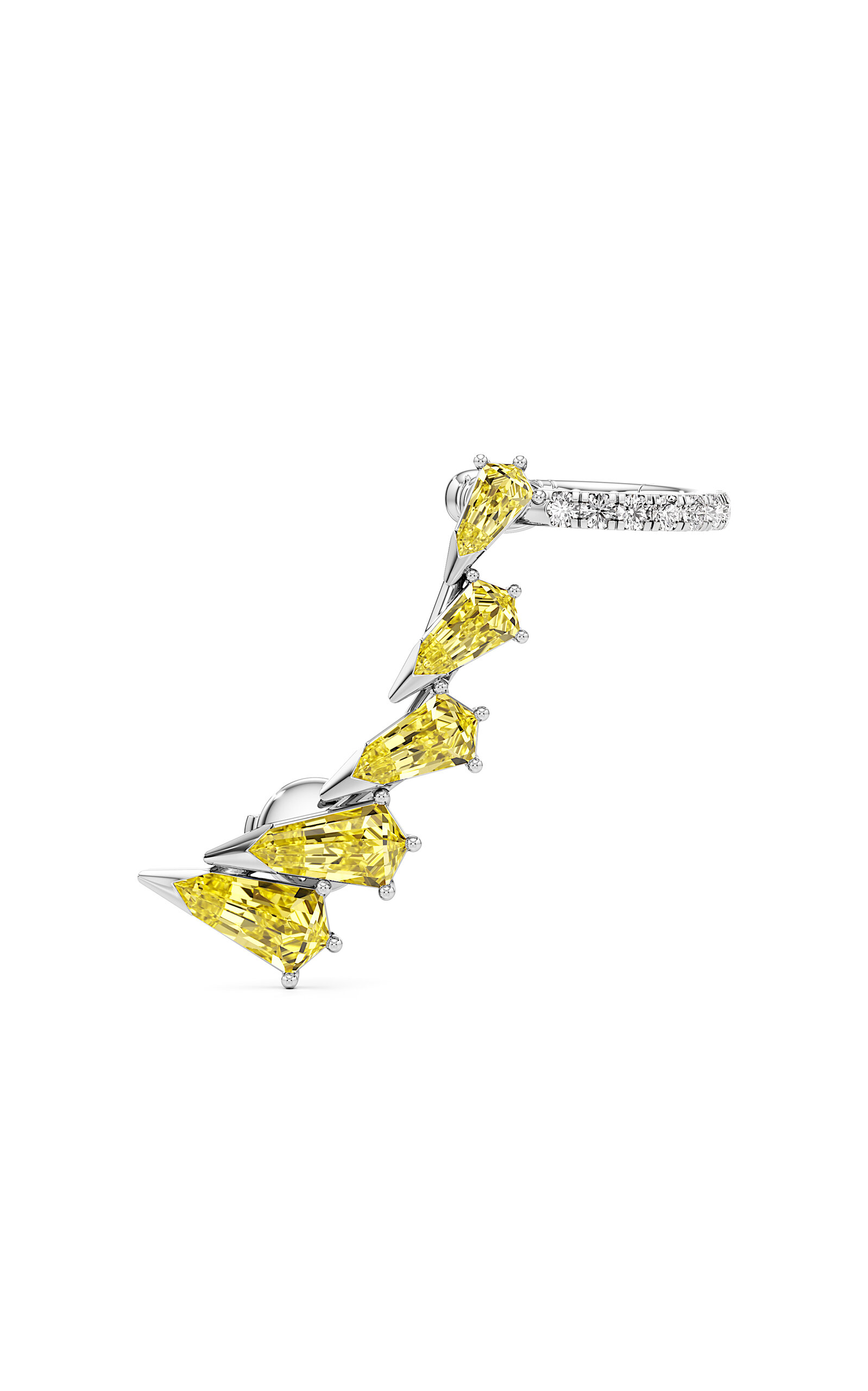 Unsaid Phoenix 18k White Gold Diamond Single Earring
