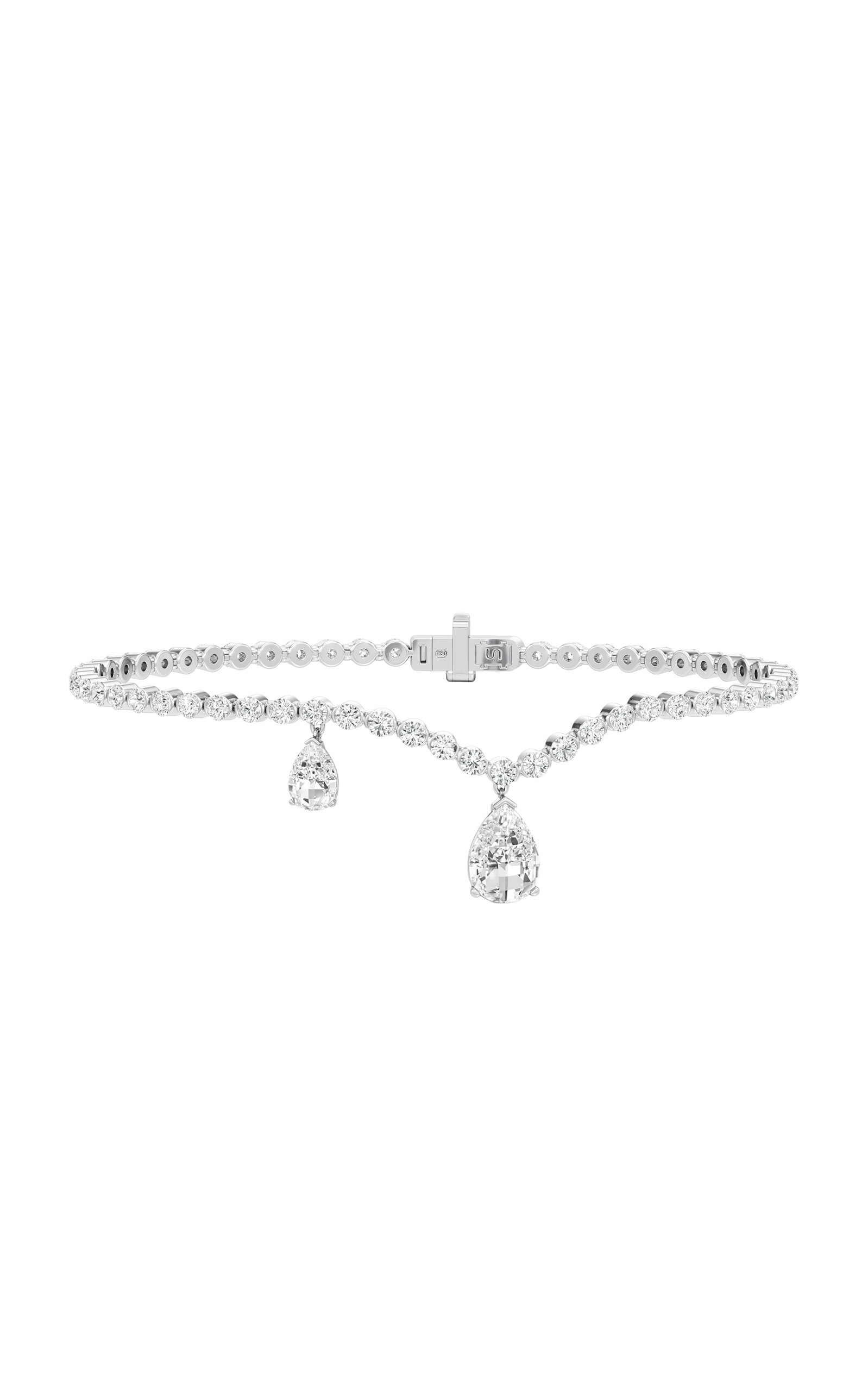 Curve 18K White Gold Diamond Bracelet