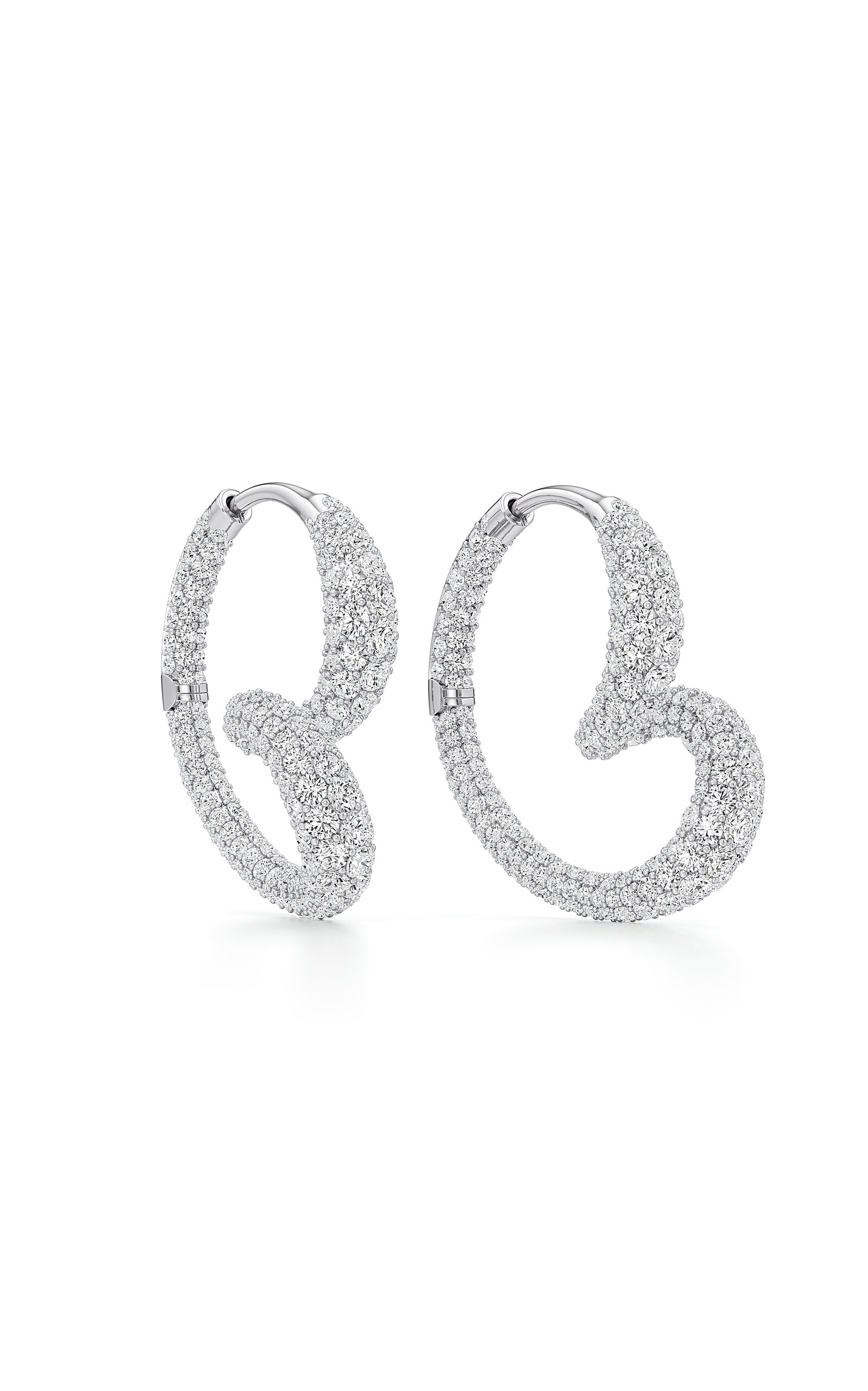 Whirlwind 18K White Gold Diamond Earrings
