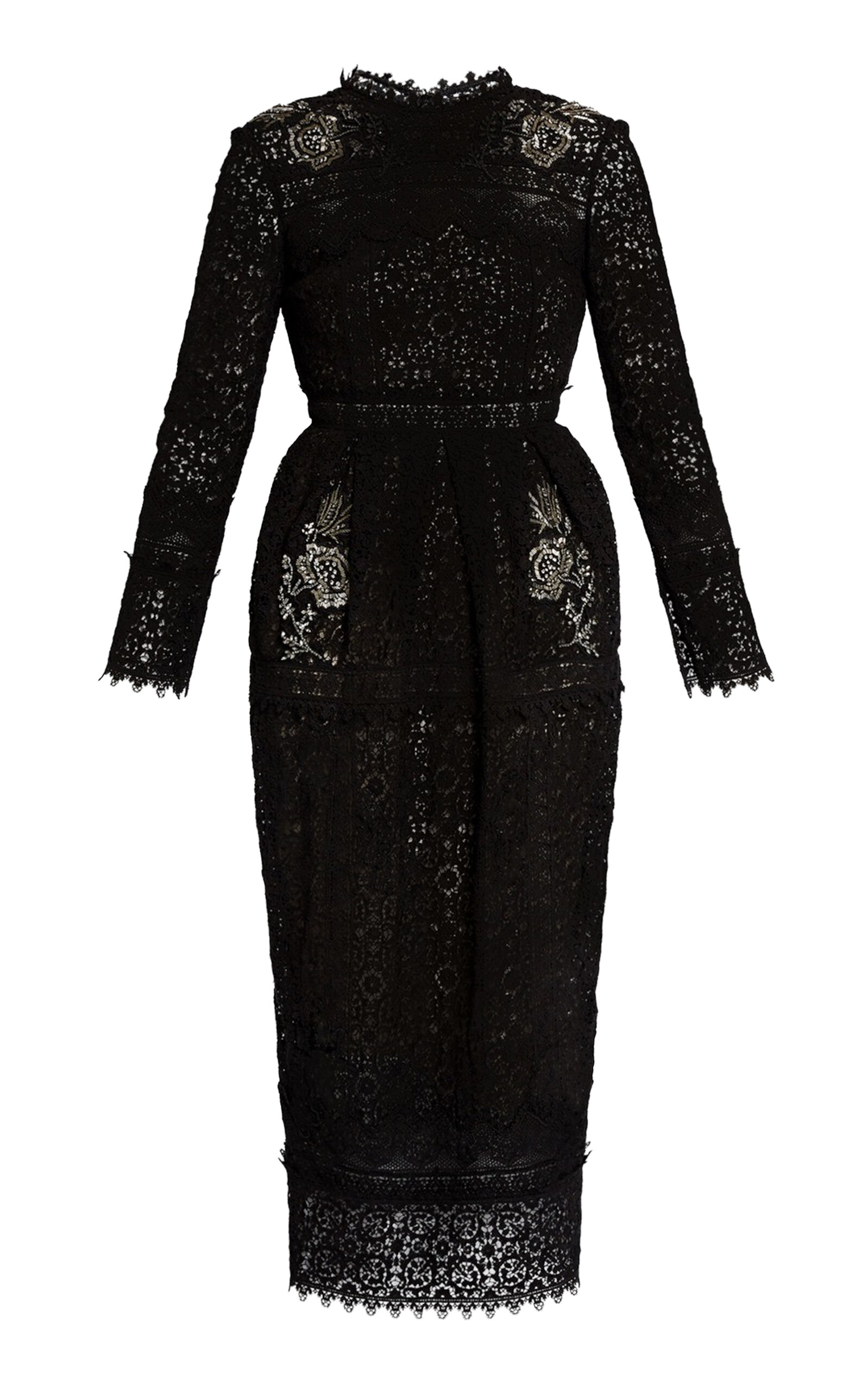 Erdem Floral Lace Midi Cocktail Dress