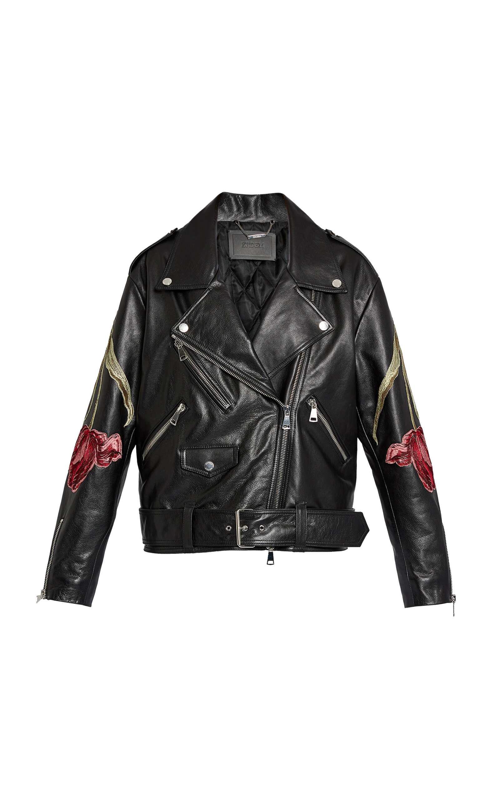 Erdem Embroidered Leather Jacket