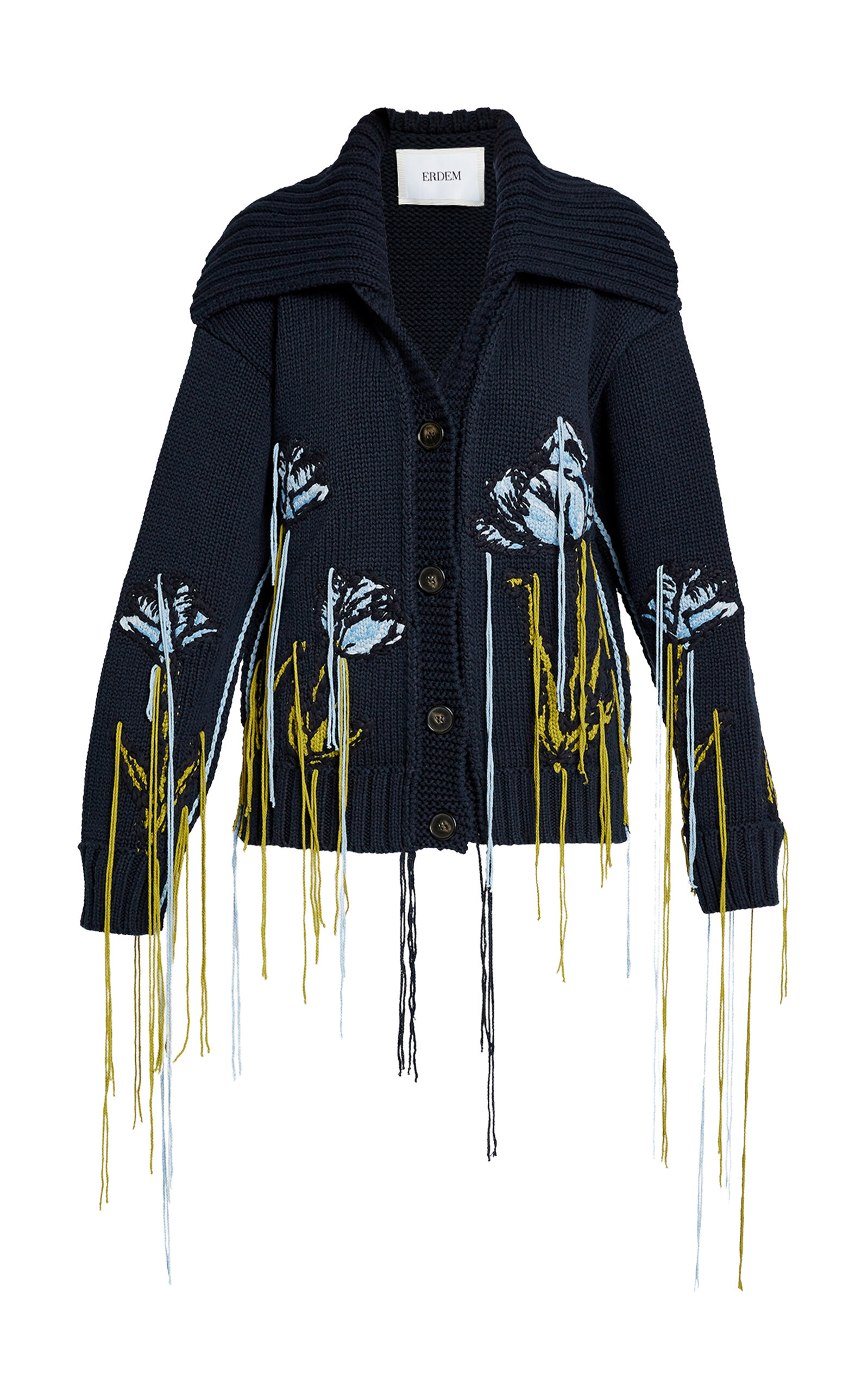 Erdem Embroidered Knit Wool-cotton Jacket