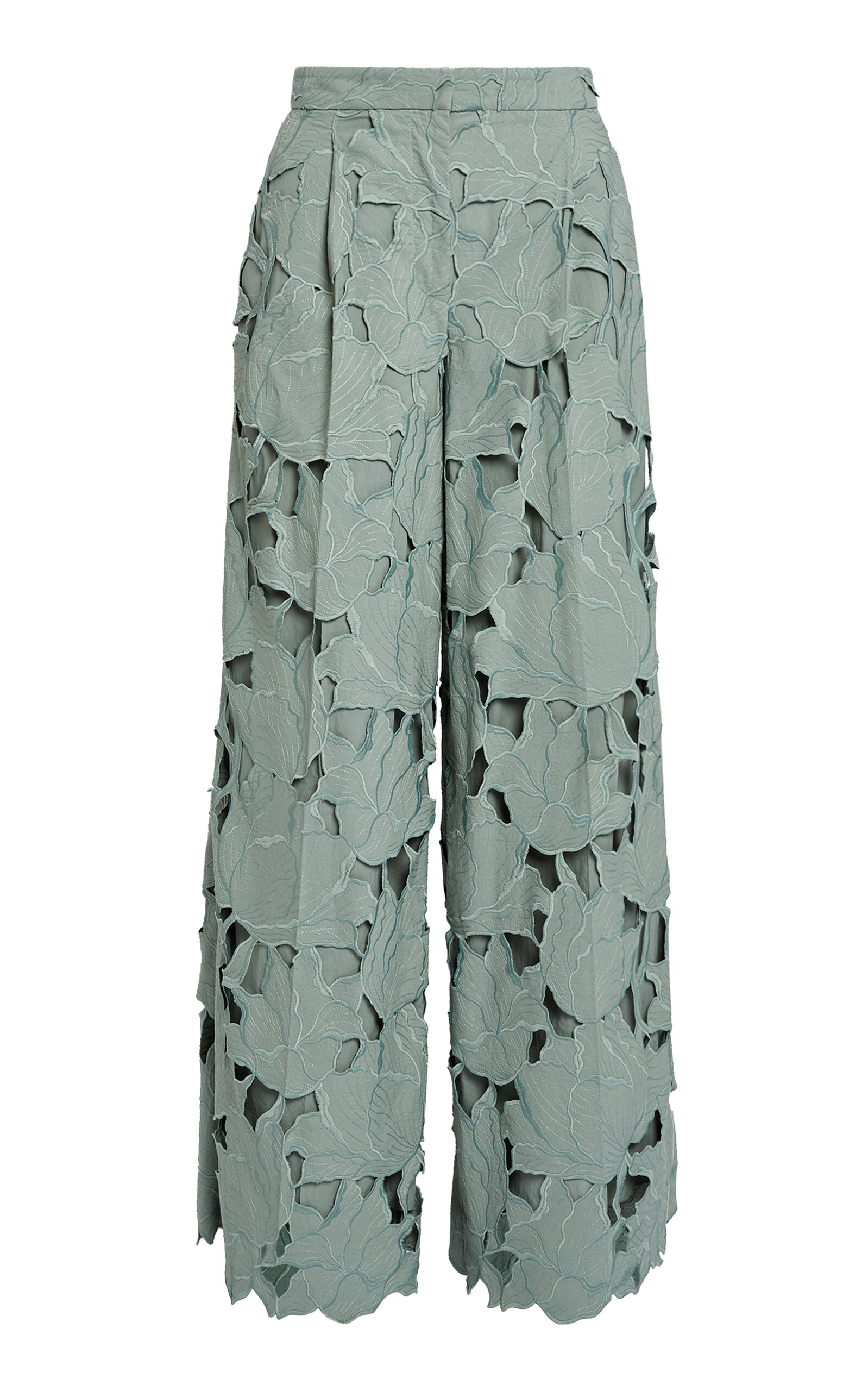 Erdem Cutout Cotton-blend Wide-leg Pants