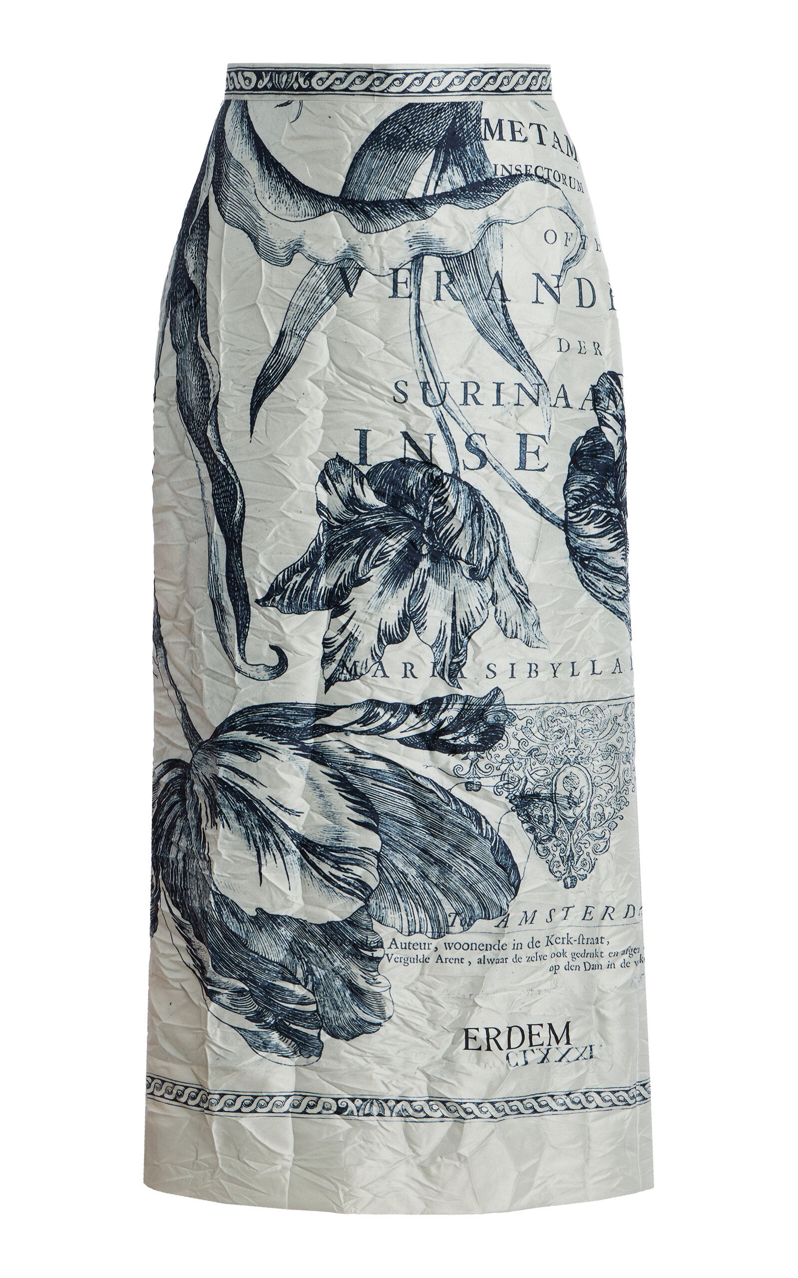 Erdem Printed Pencil Midi Skirt