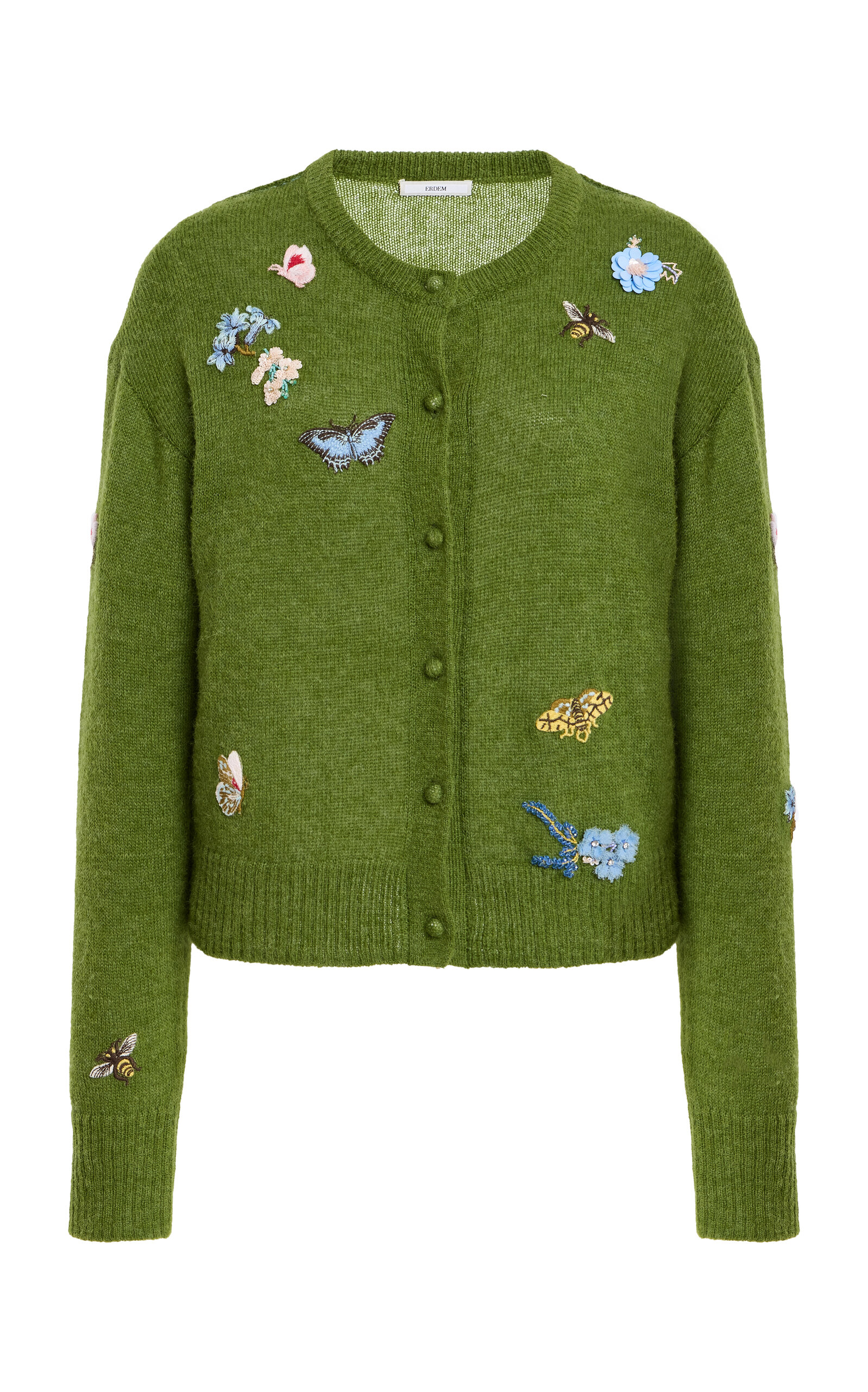 Erdem Embellished Alpaca-Blend Cardigan