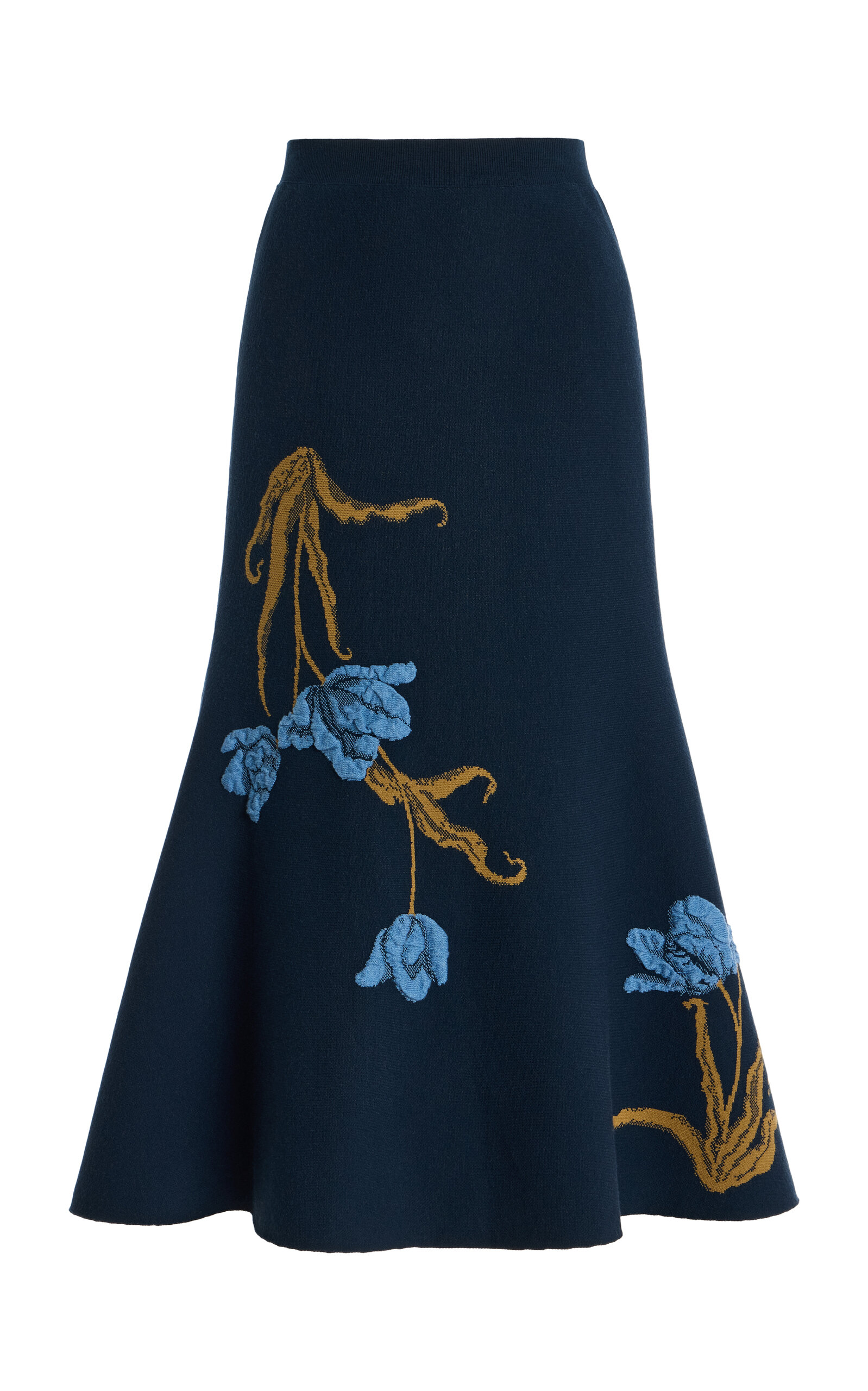 Erdem Embroidered A-Line Midi Skirt