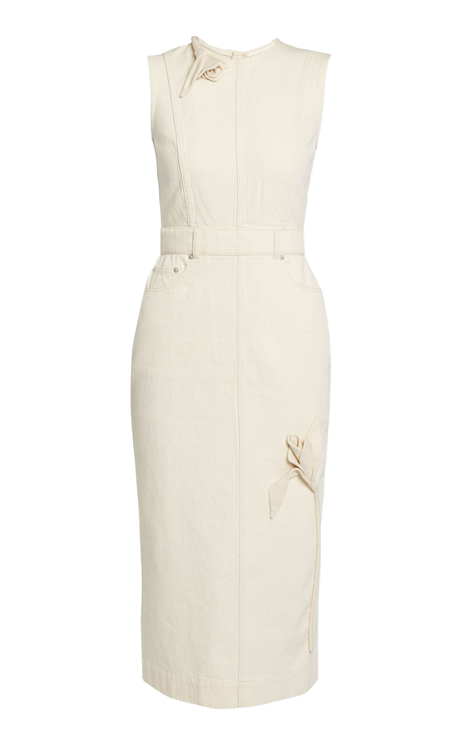 Erdem Embroidered Fluted Cotton Midi Dress