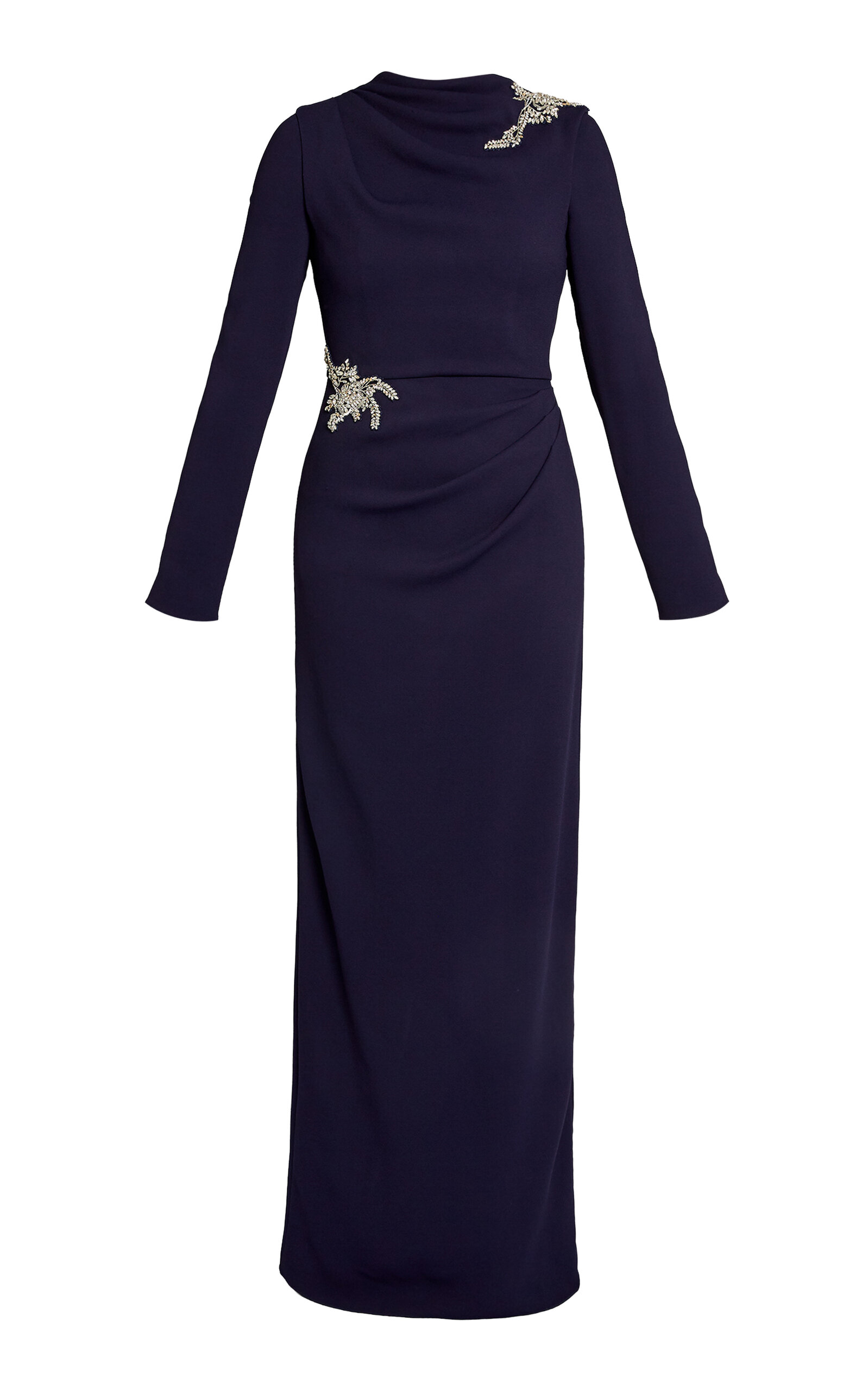 Erdem Embellished Long-sleeve Gown