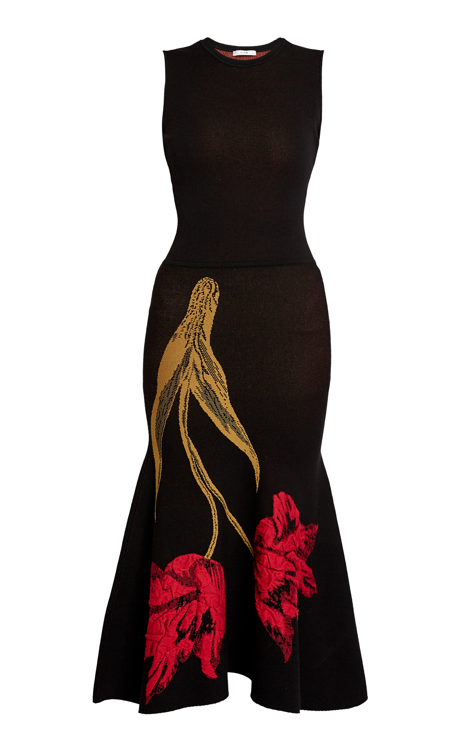 Erdem Embroidered Sleeveless Midi Dress
