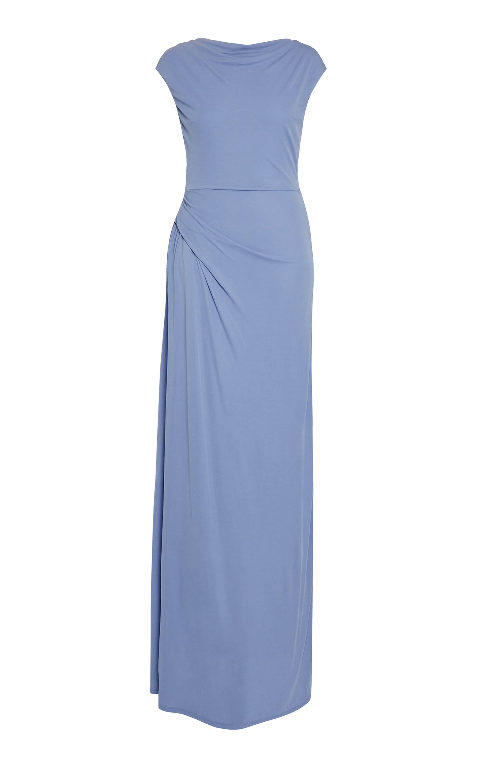 Erdem Draped Short-sleeve Gown