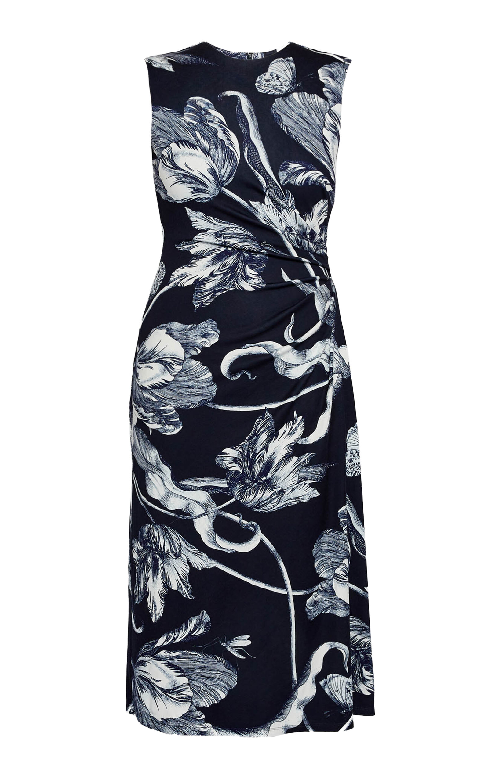 Erdem Sleevess Draped Midi Dress