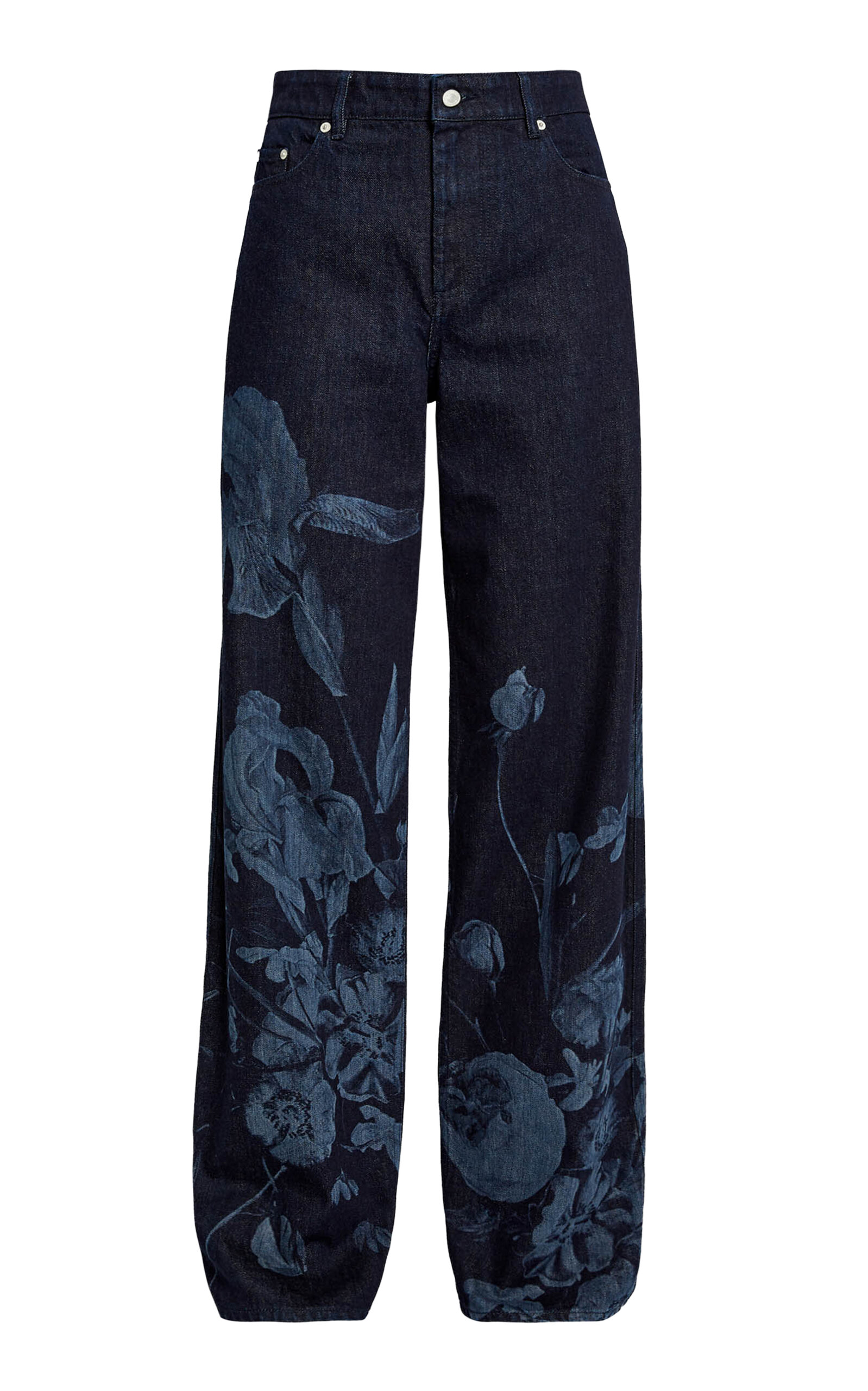 Erdem Mid-Rise Denim Straight-Leg Jeans