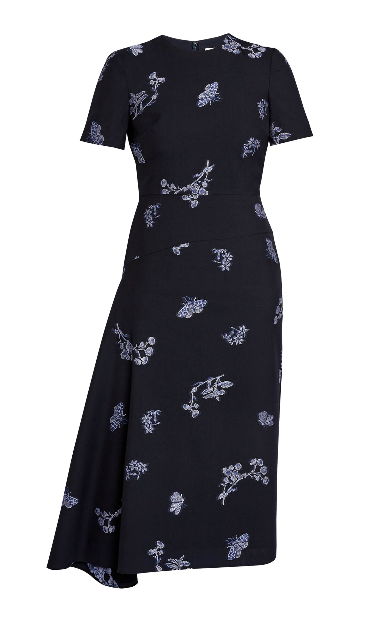 Erdem Printed Wool-blend Midi Dress
