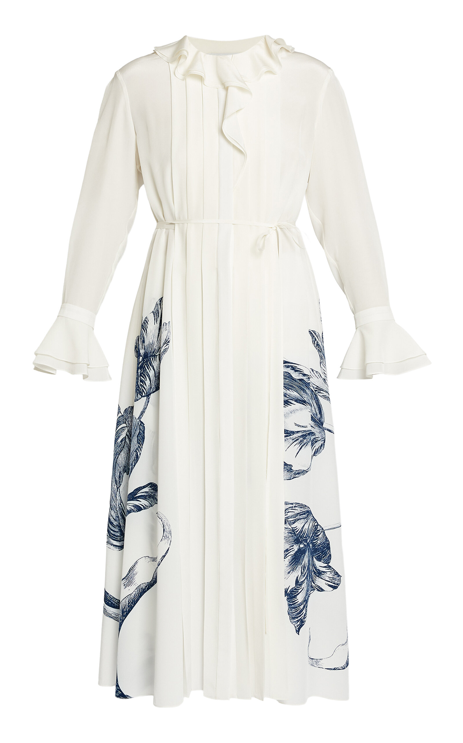 Erdem Ruffled Silk Midi Dress
