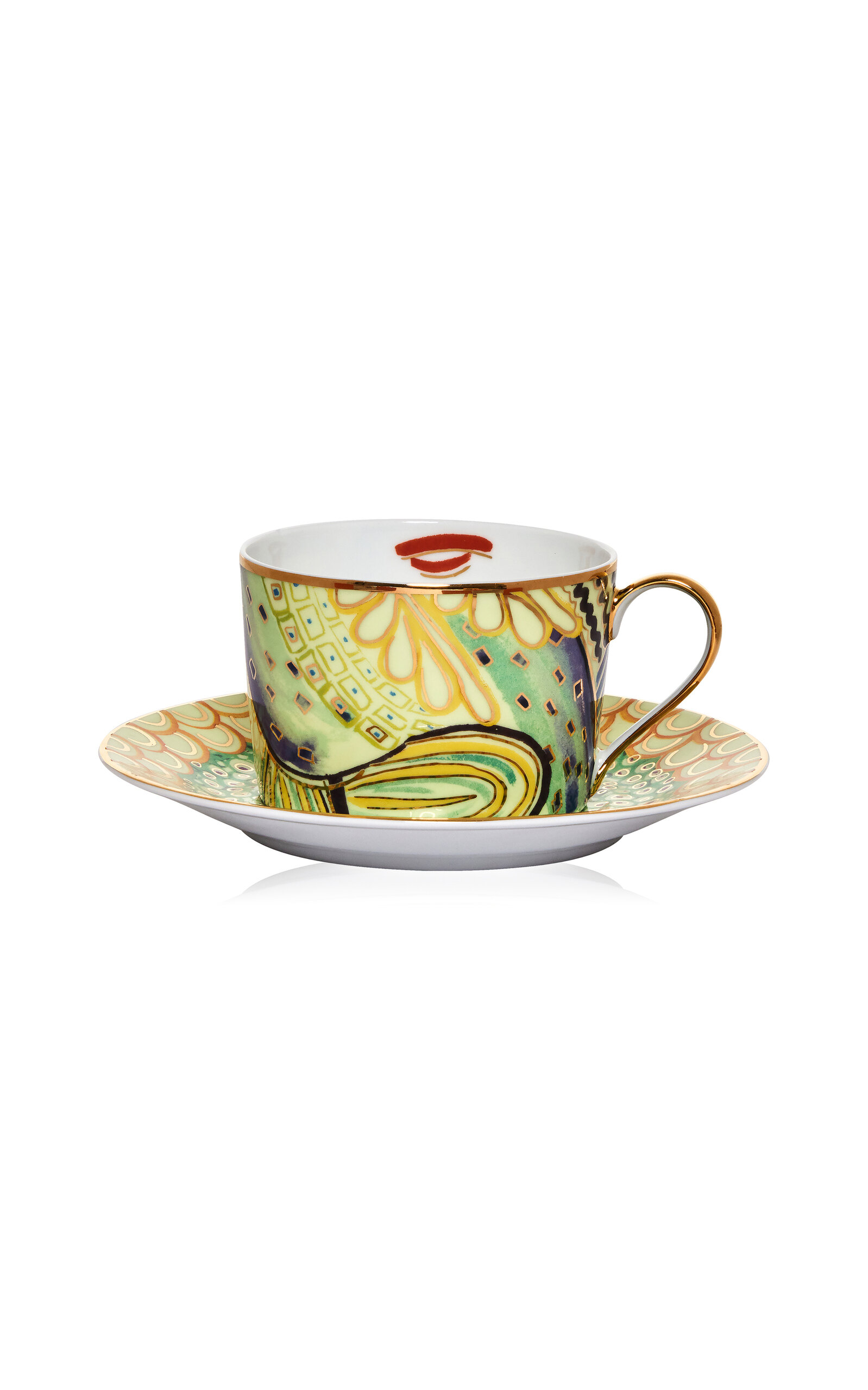 Tania Bulhoes Tea Cup & Saucer Portrait - Multi