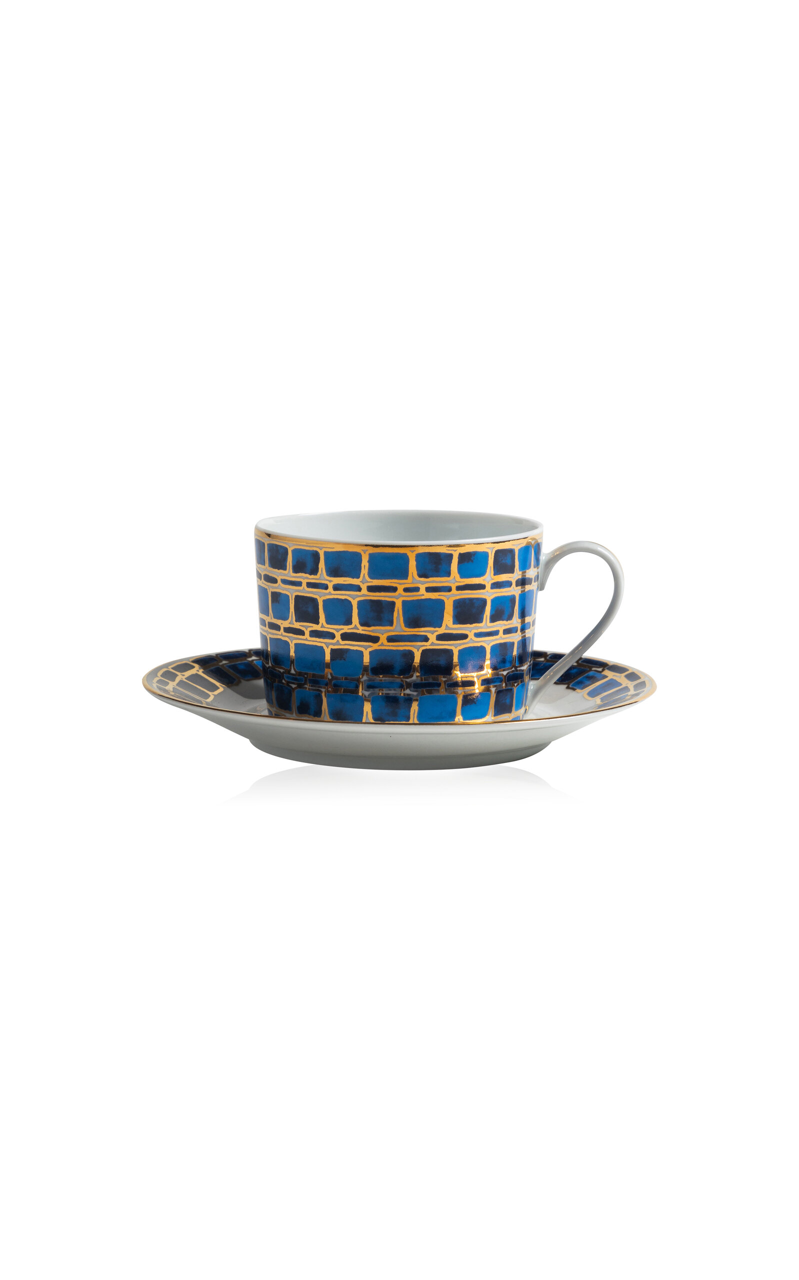 Tania Bulhoes Tea Cup & Saucer Jade Blue - Multi