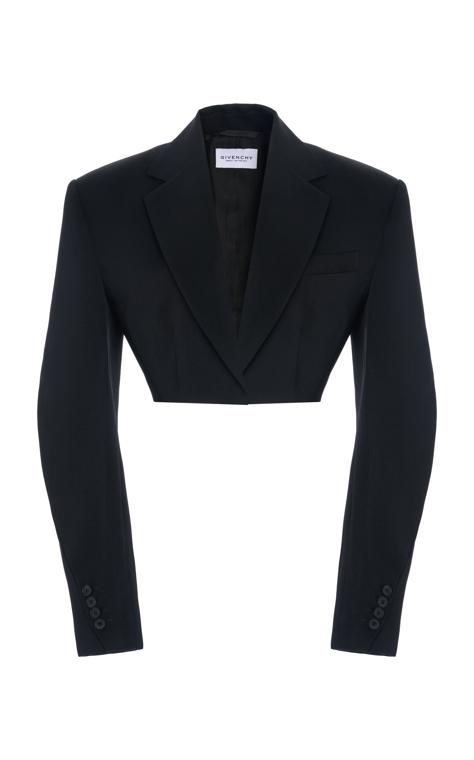 Givenchy - Cropped Cocoon Tuxedo Jacket - Black - FR 38 - Moda Operandi