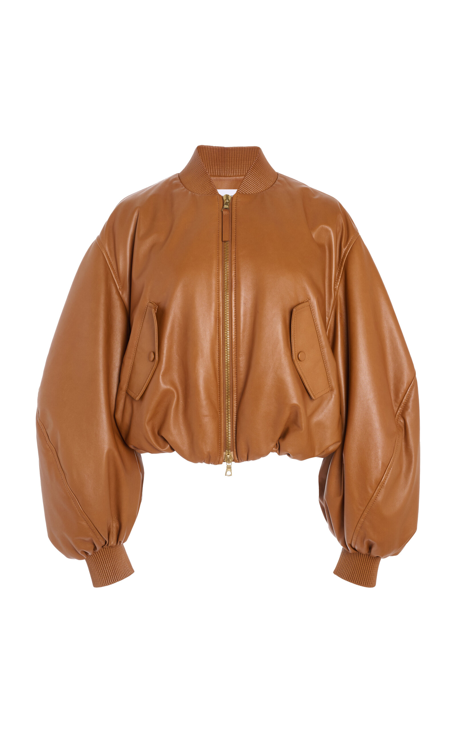 Givenchy Cropped Leather Cocoon Bomber Jacket