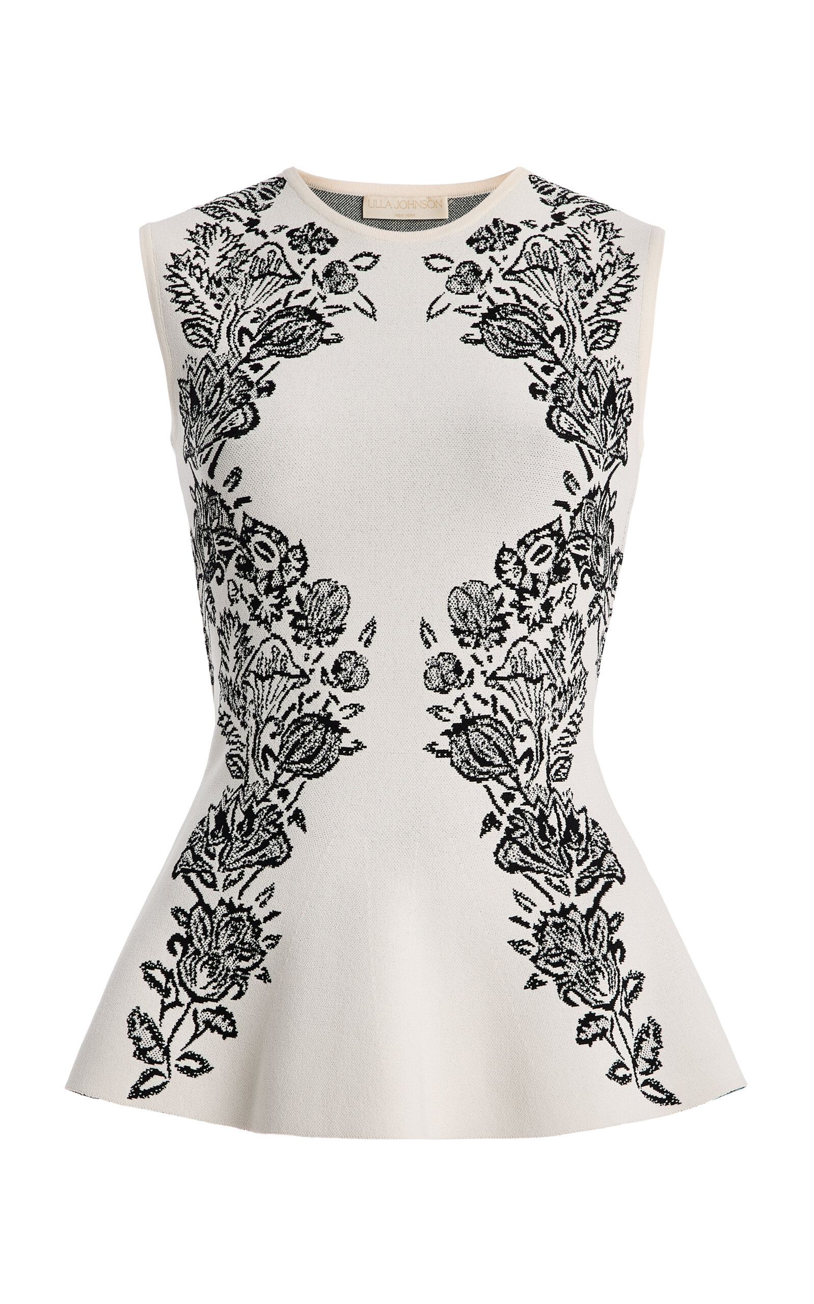 Ulla Johnson Vanna Jacquard-Knit Peplum Top