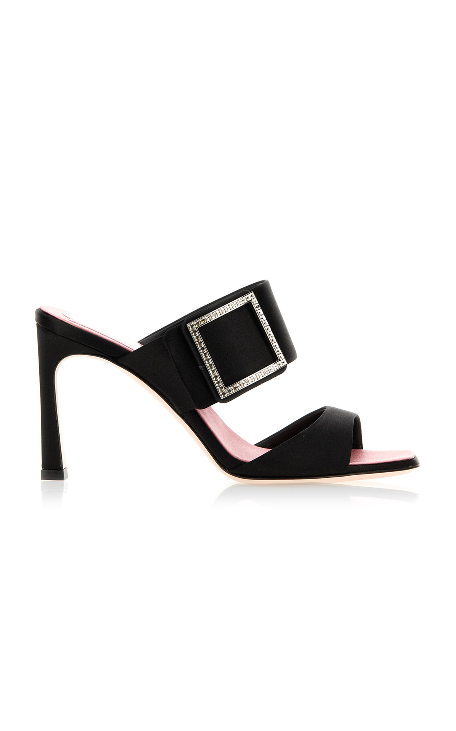 Roger Vivier Trompette Strass Strap Mule 85 In Black